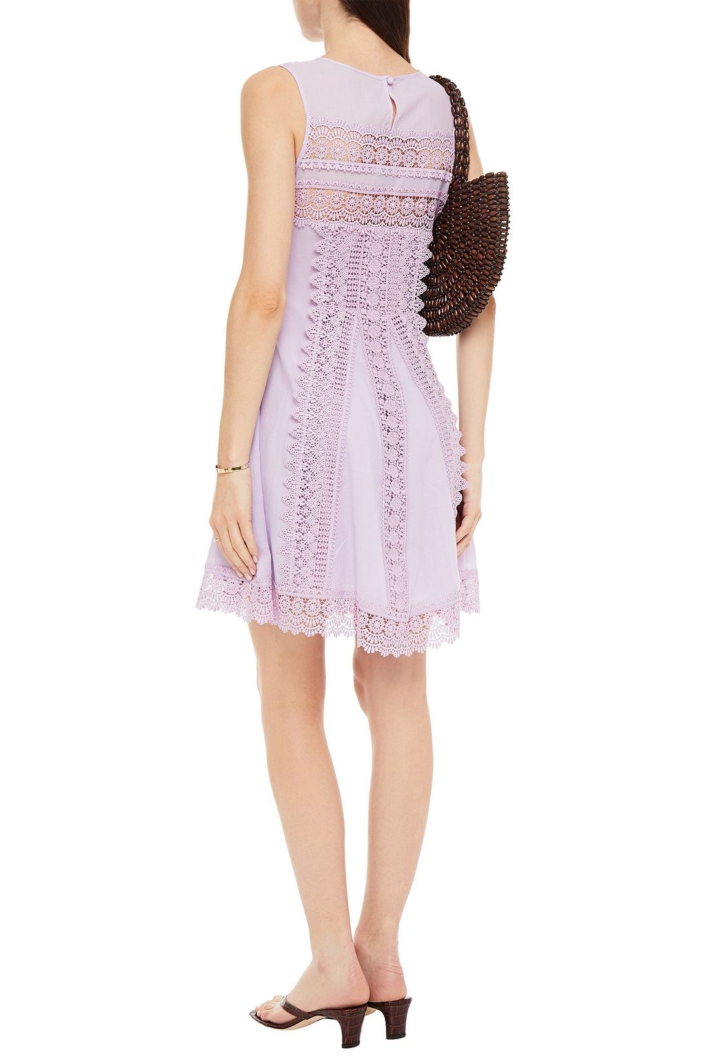 CHARO RUIZ IBIZA Ona crocheted lace-trimmed cotton-blend voile mini dress