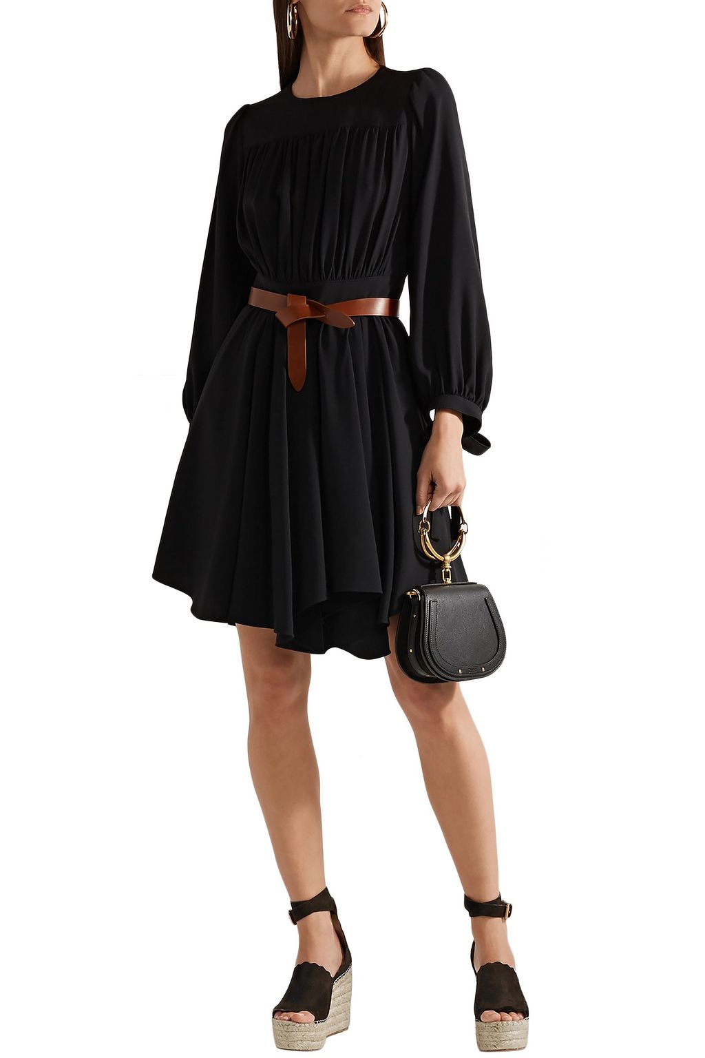 CHLOÉ Lauren scalloped suede espadrille wedge sandals