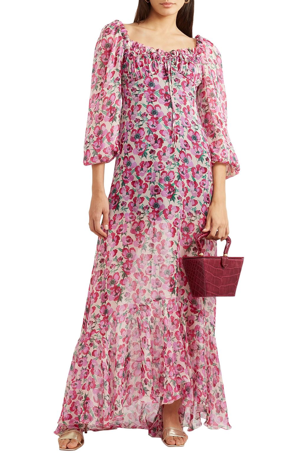 RAQUEL DINIZ Alice floral-print silk-chiffon maxi dress