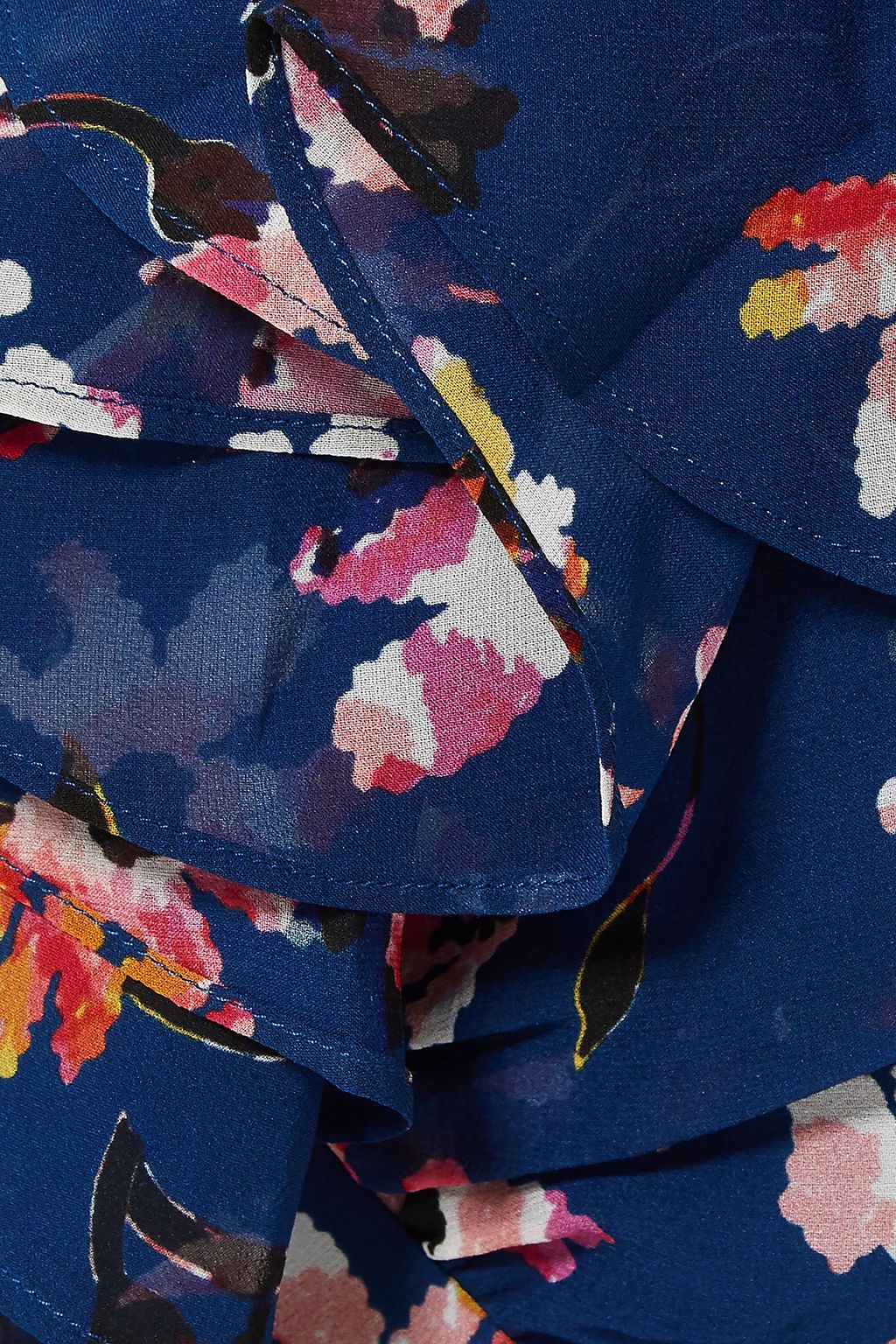 SALONI Cece ruffled floral-print silk-chiffon mini dress