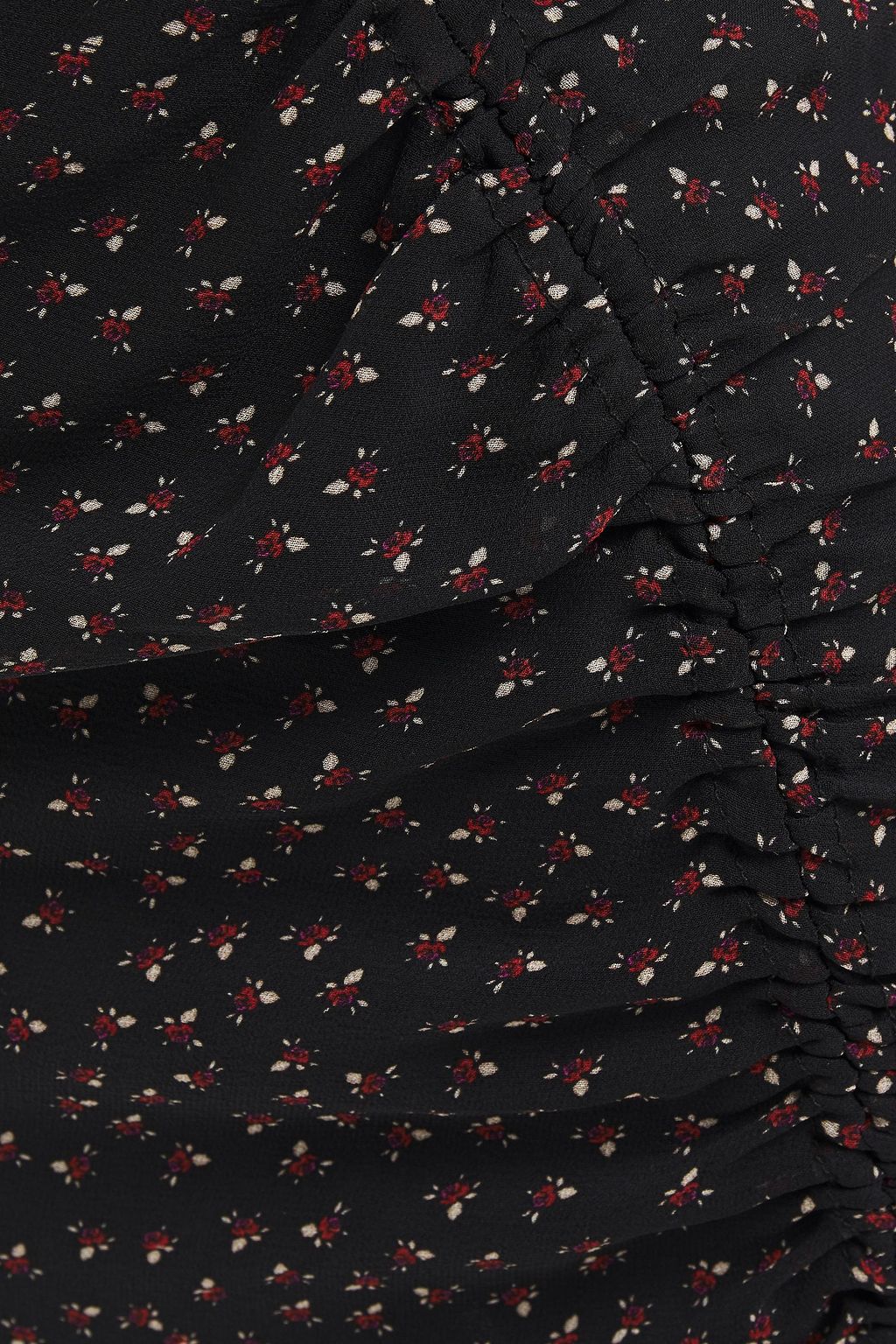 NICHOLAS Asymmetric ruched floral-print silk-chiffon midi skirt