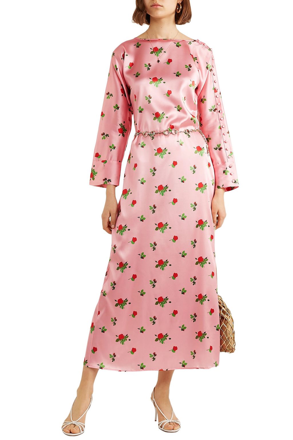 BERNADETTE Dakota floral-print stretch-silk satin maxi dress