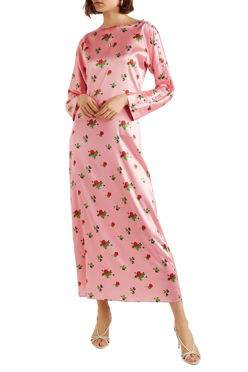 BERNADETTE Dakota floral-print stretch-silk satin maxi dress