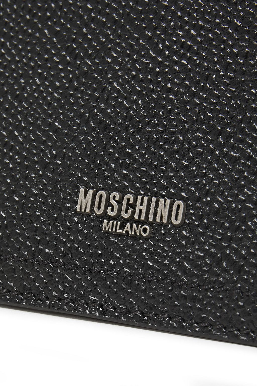 MOSCHINO Textured-leather passport cover
