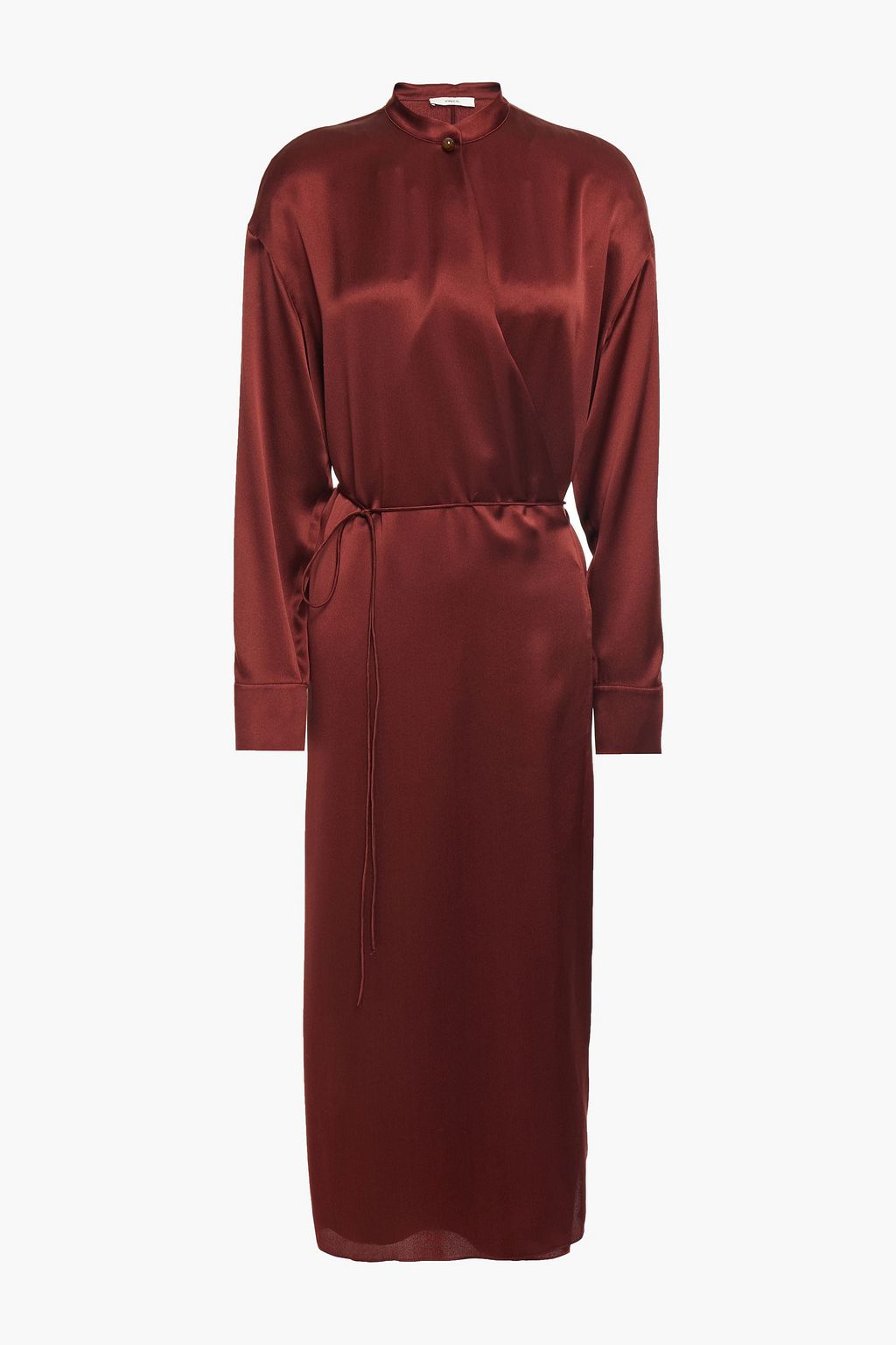 satin silk wrap dress