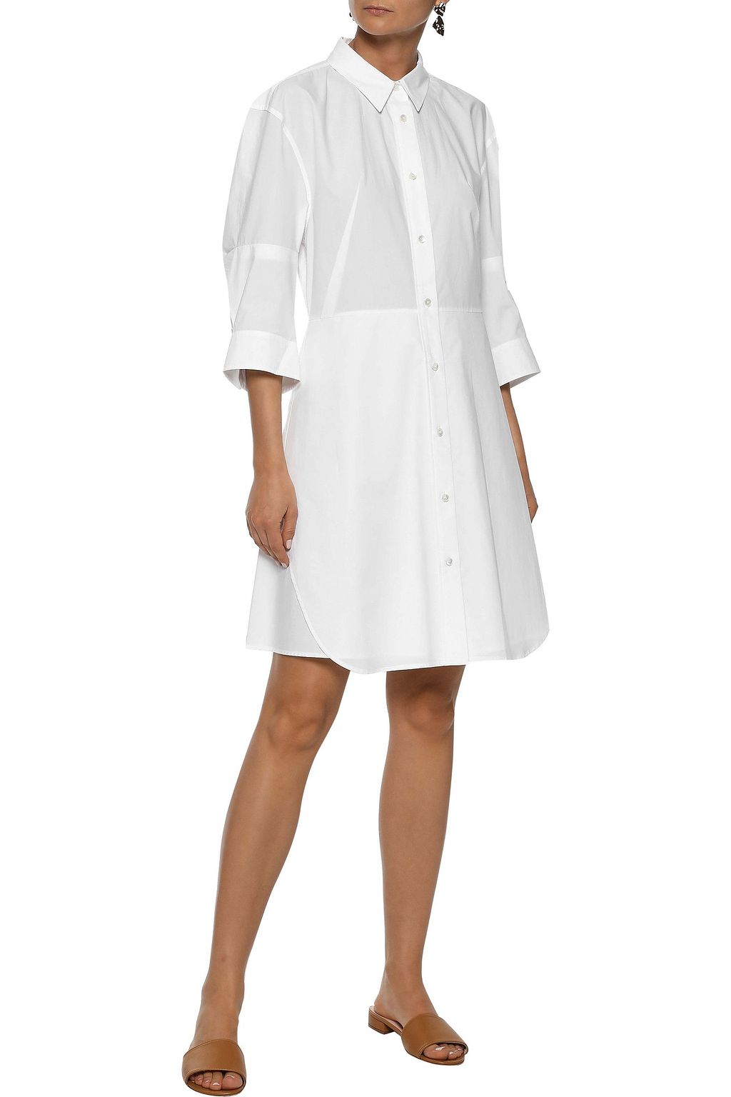 IRIS & INK Violet cotton-poplin shirt dress