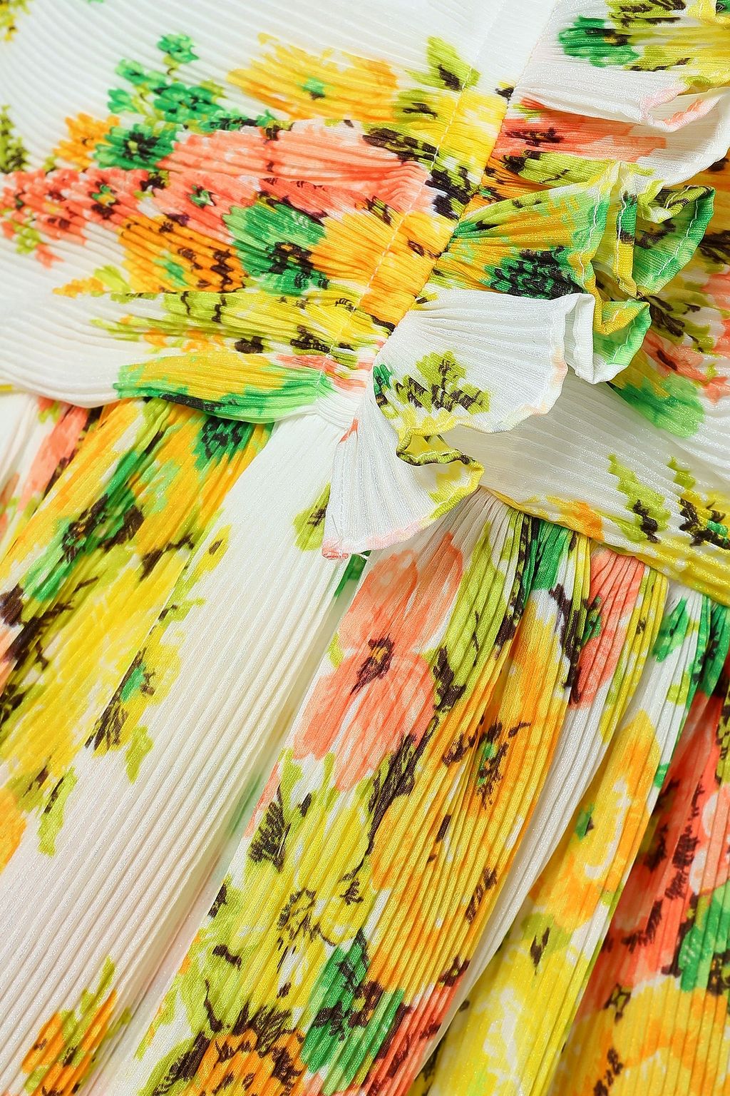 ZIMMERMANN Tiered floral-print chiffon plissé mini skirt