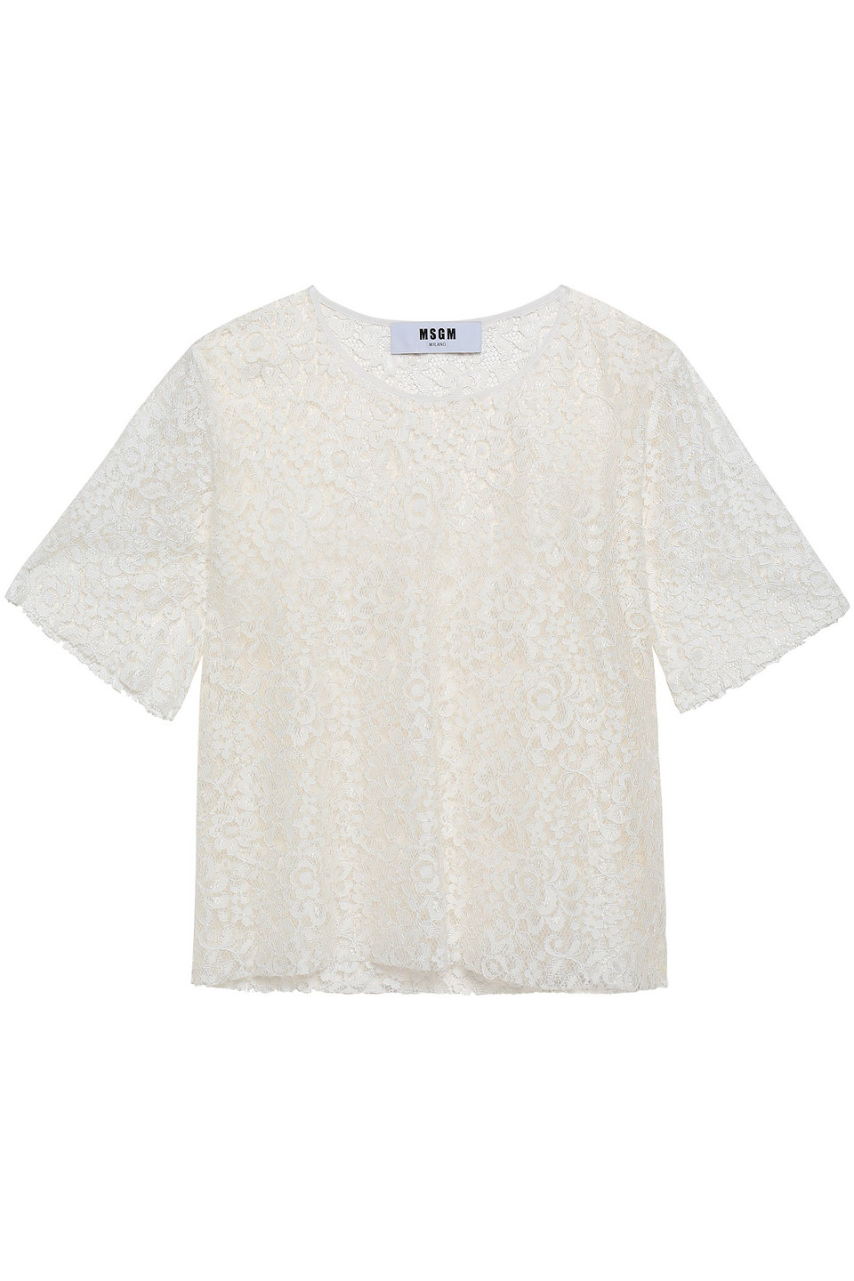 msgm - corded lace top - white - it 38