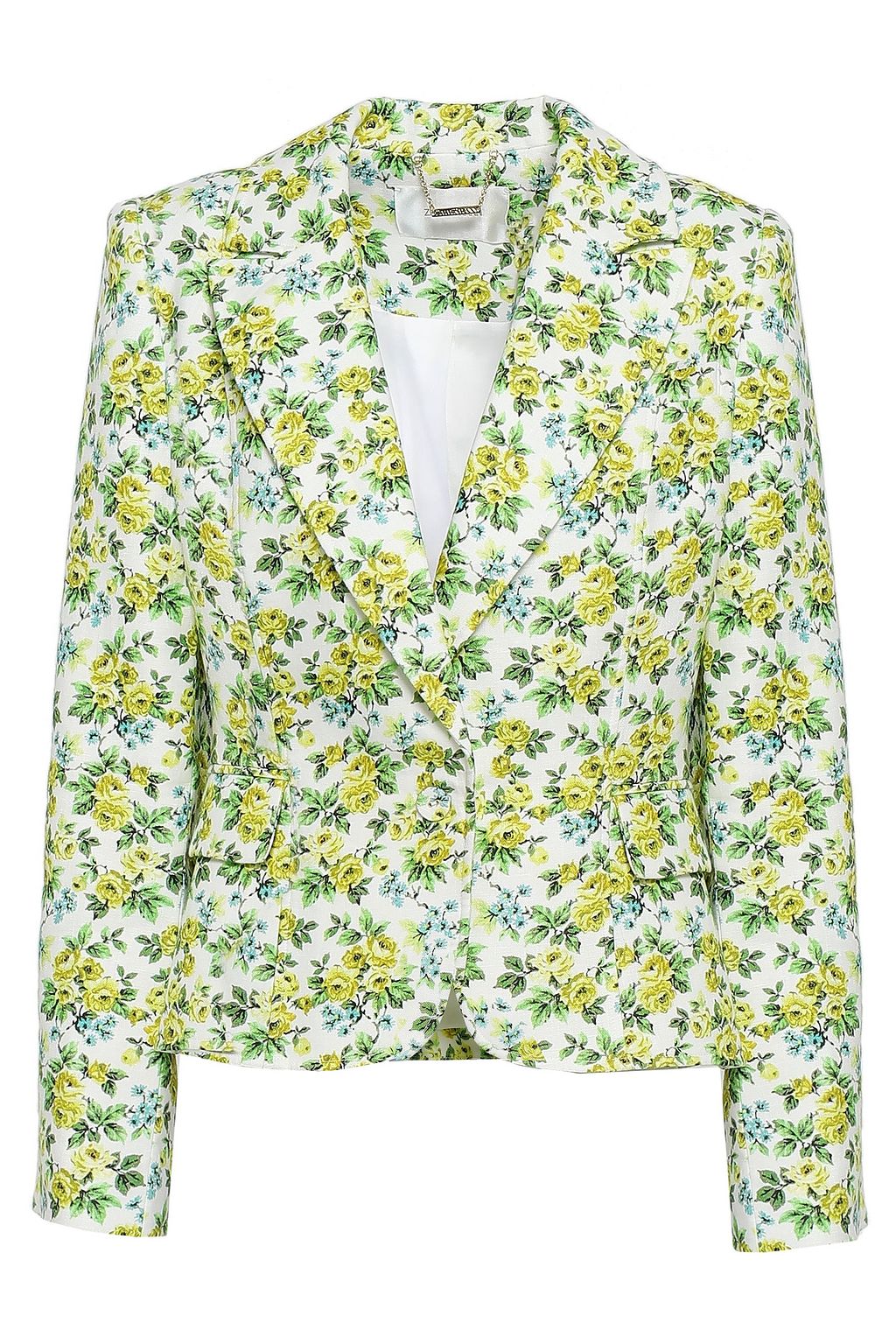 yellow floral blazer