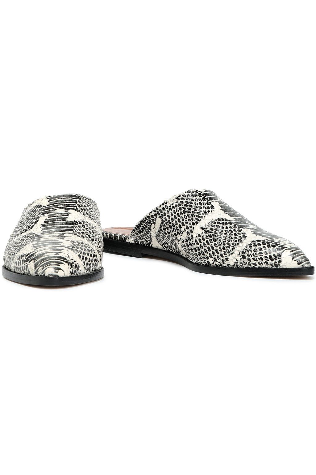 ATP ATELIER Snake-effect leather slippers