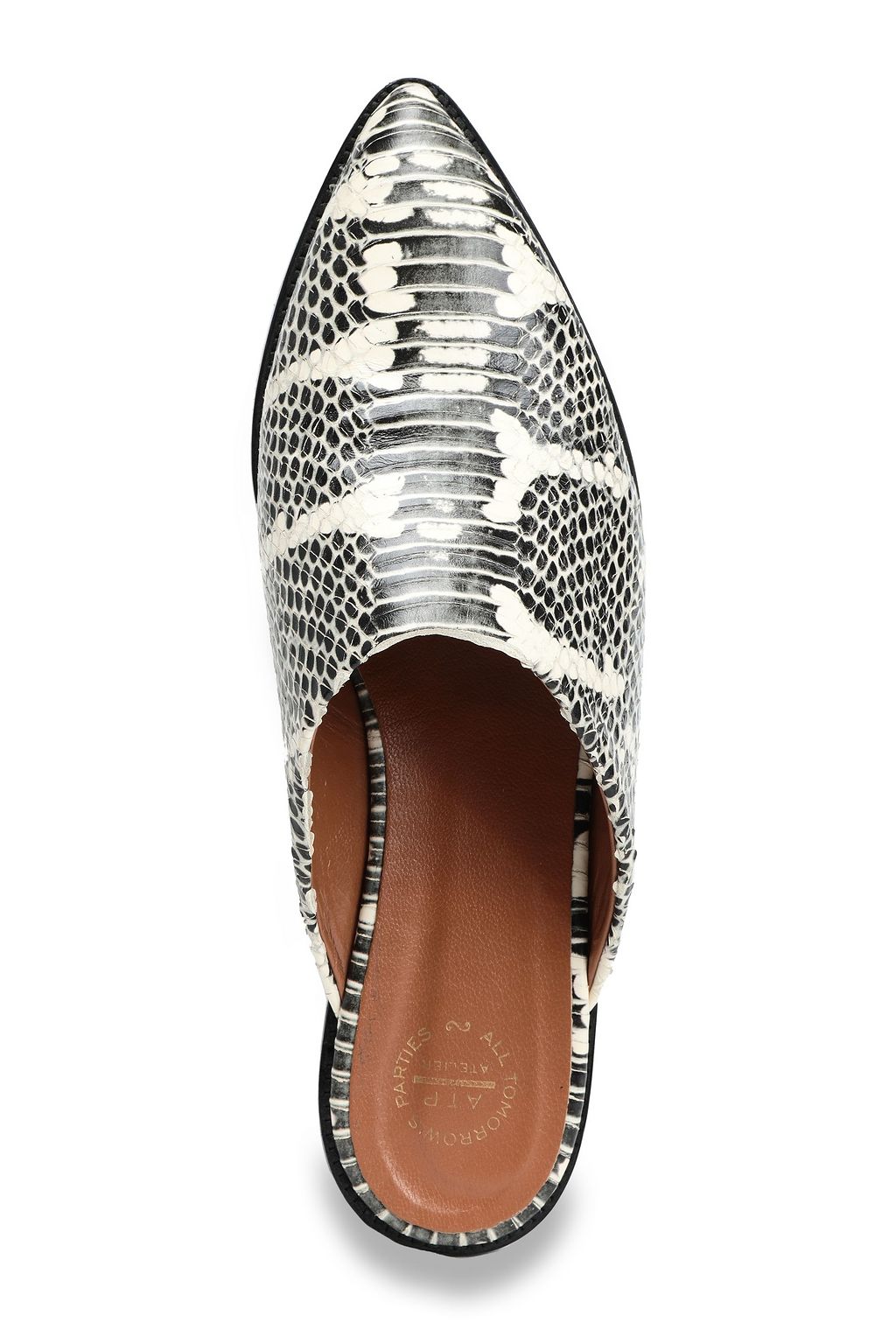 ATP ATELIER Snake-effect leather slippers