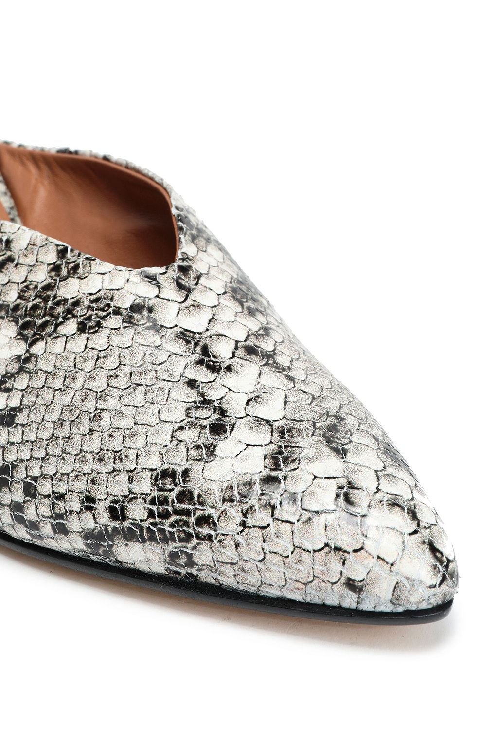 ATP ATELIER Snake-effect leather mules