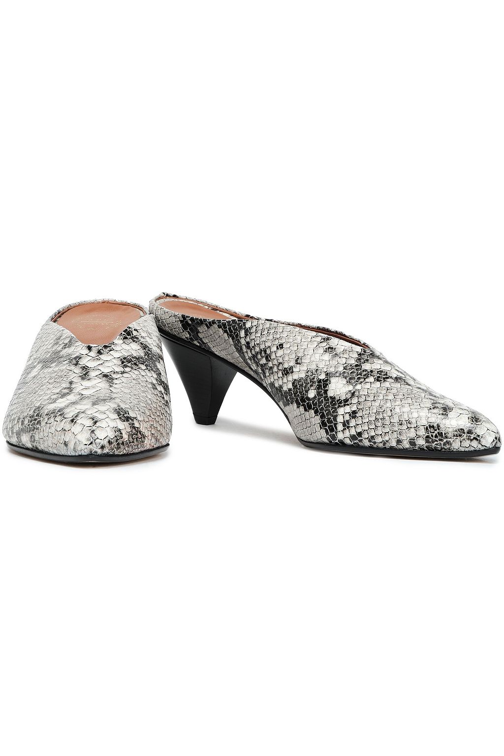 ATP ATELIER Snake-effect leather mules