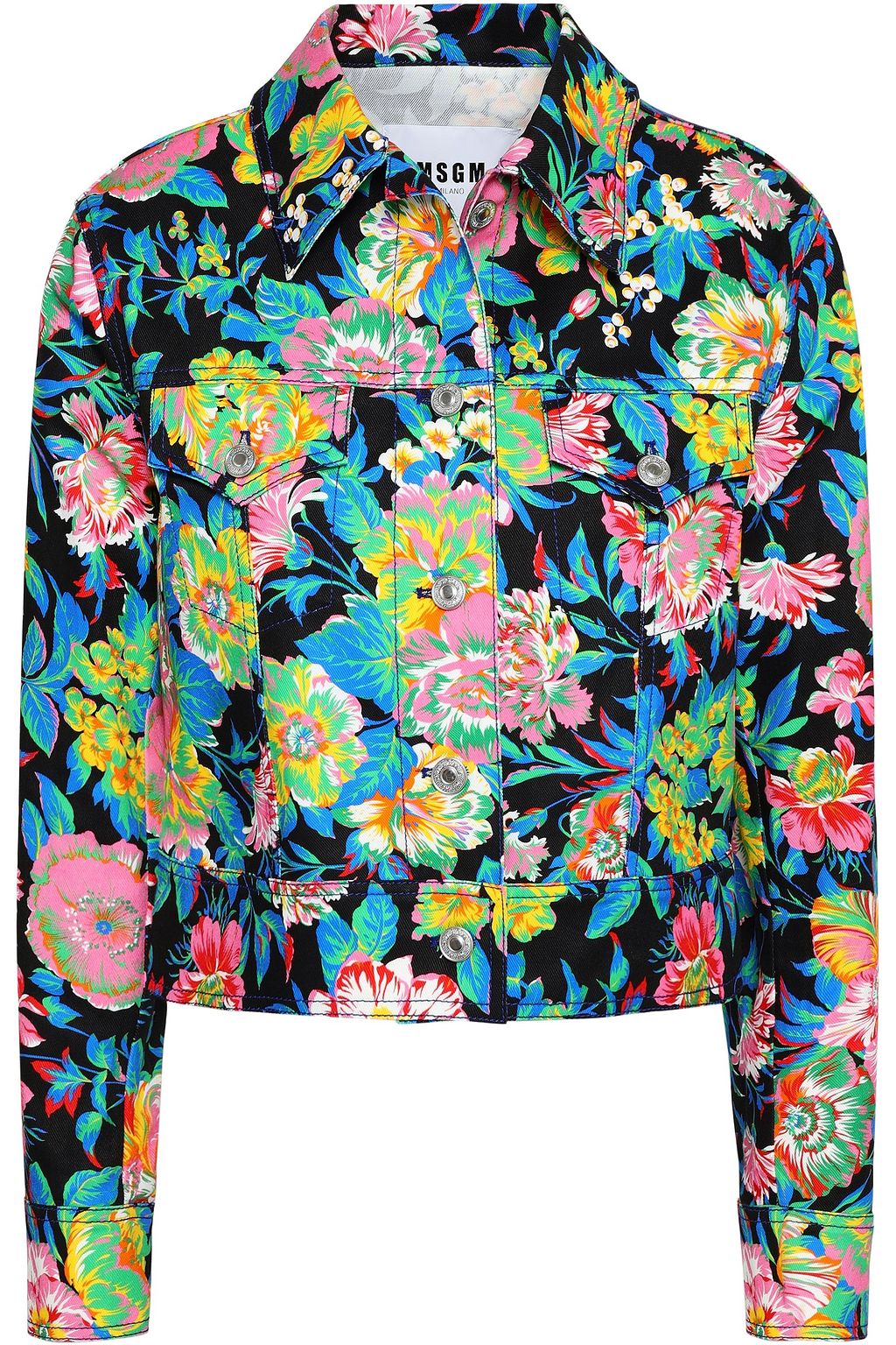 floral print jean jacket