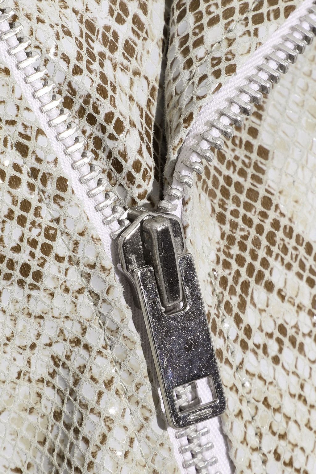 WALTER BAKER Rucker zip-detailed snake-effect leather biker jacket
