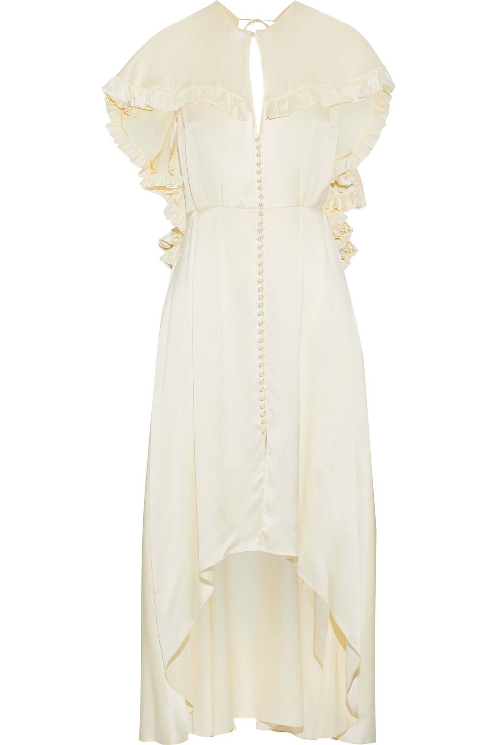 cream satin midi dress
