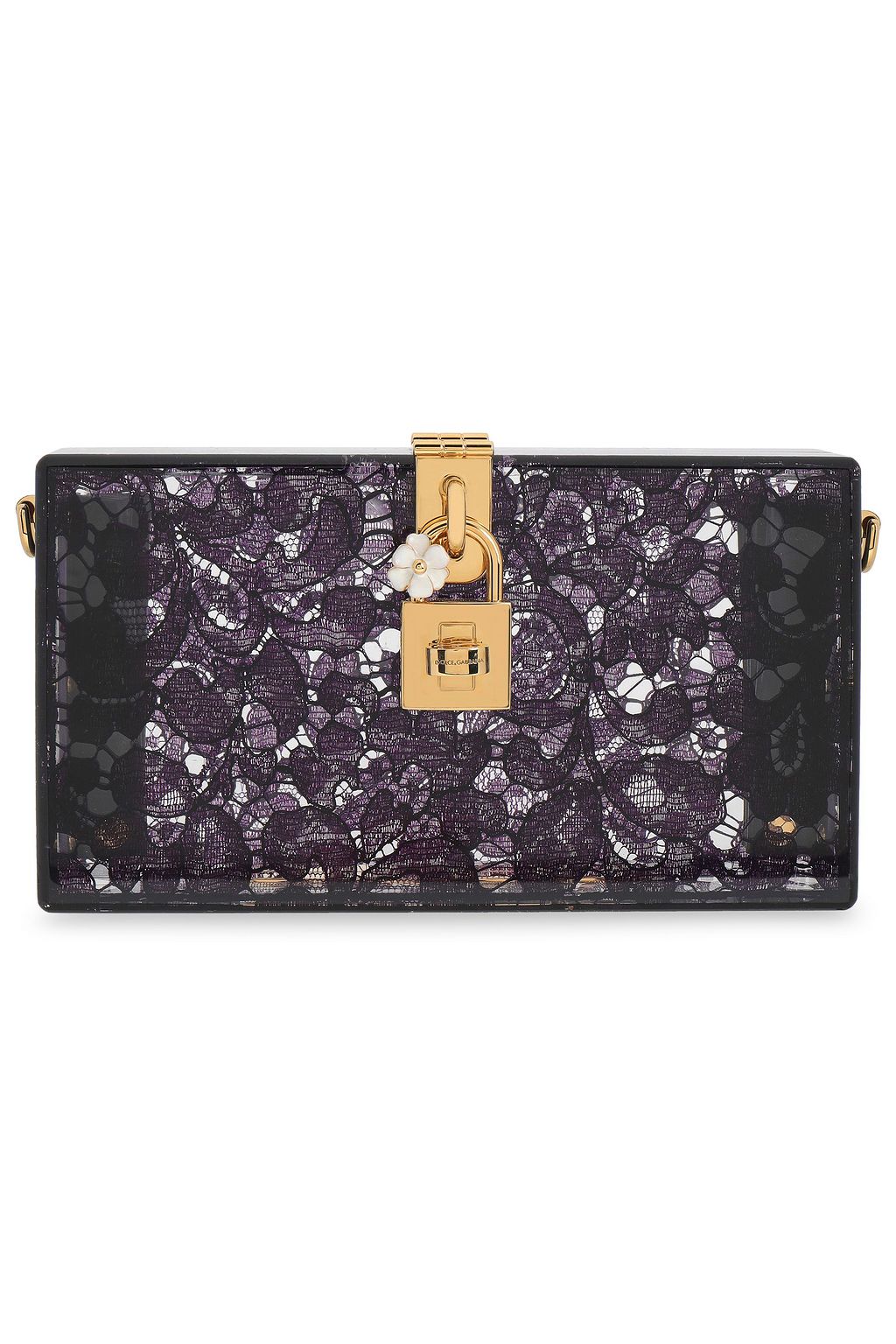 DOLCE&GABBANA Printed lace Perspex clutch