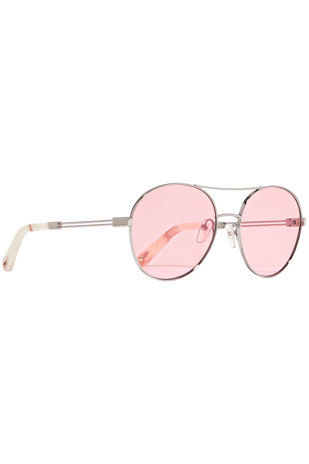 CHLOÉ Aviator-style silver-tone sunglasses
