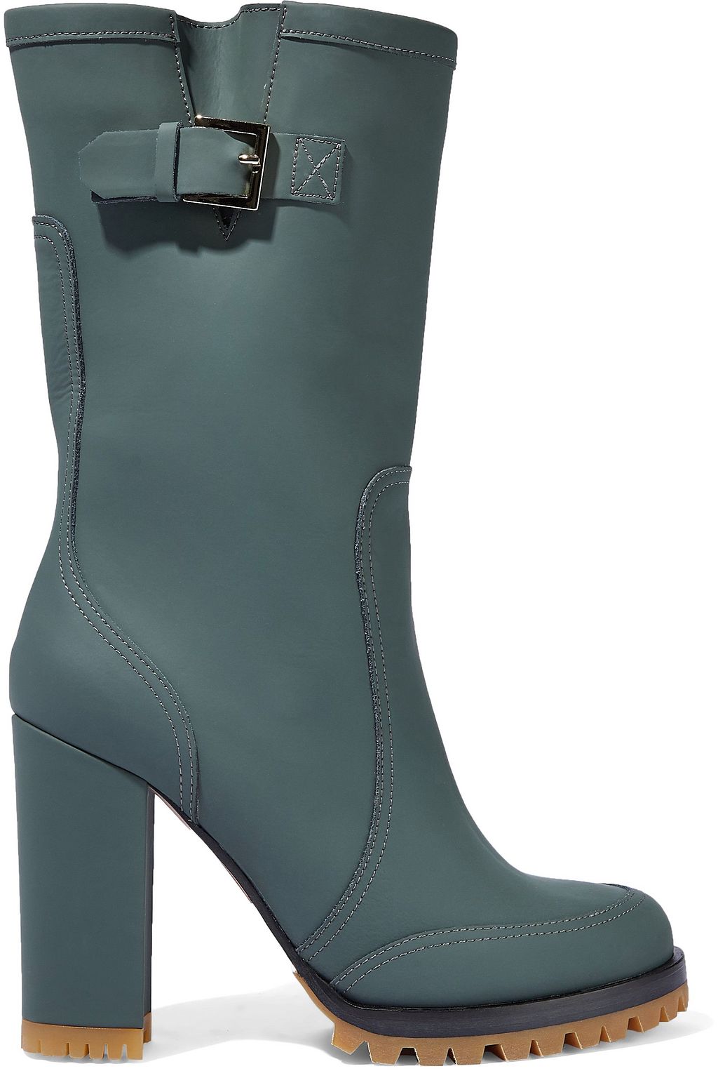 rubber high heel boots