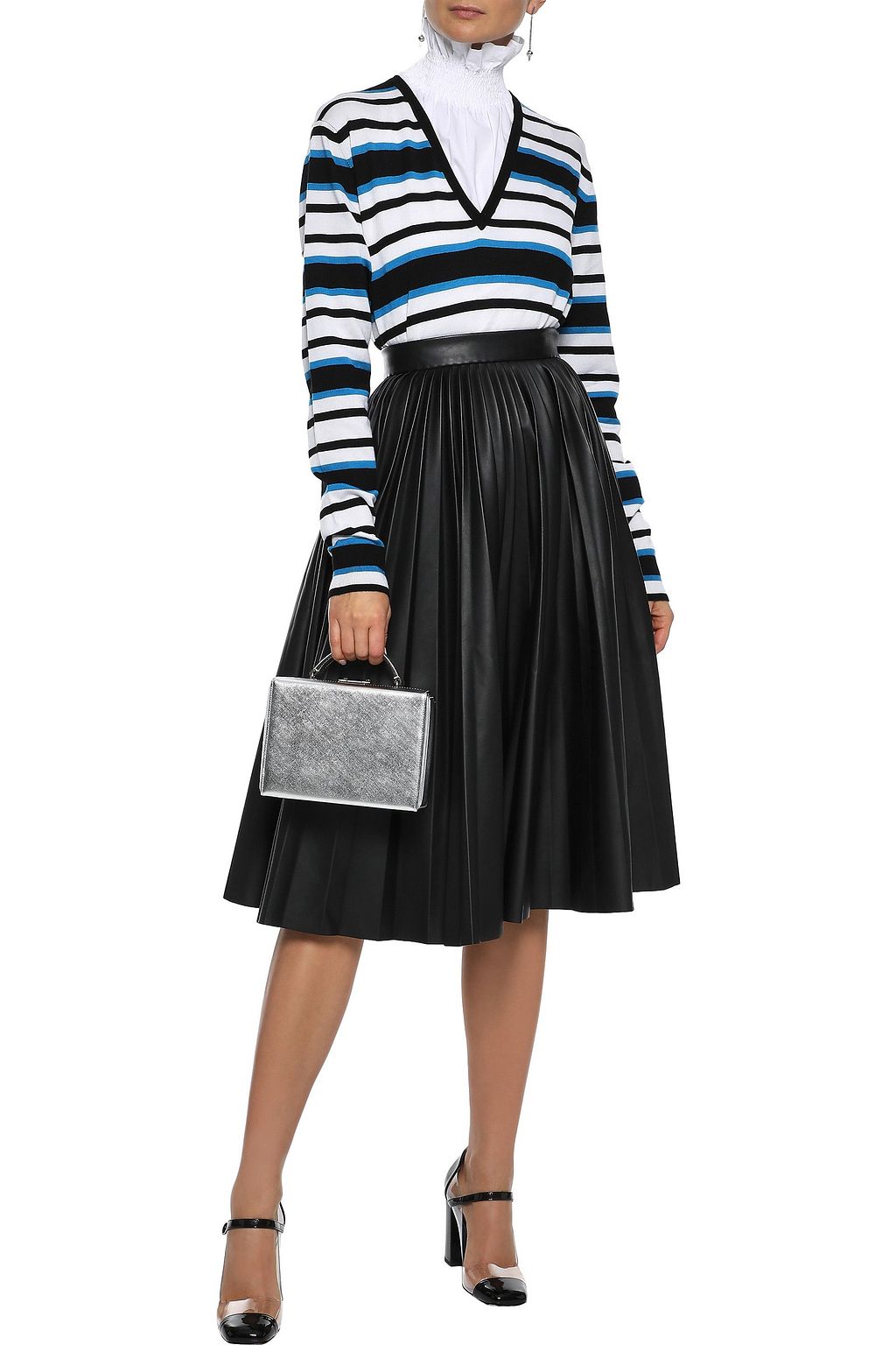 DOLCE&GABBANA Striped cashmere and silk-blend sweater
