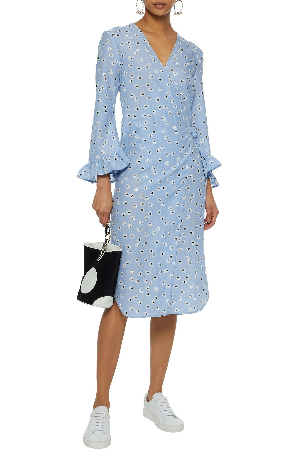 ganni beacon wrap dress