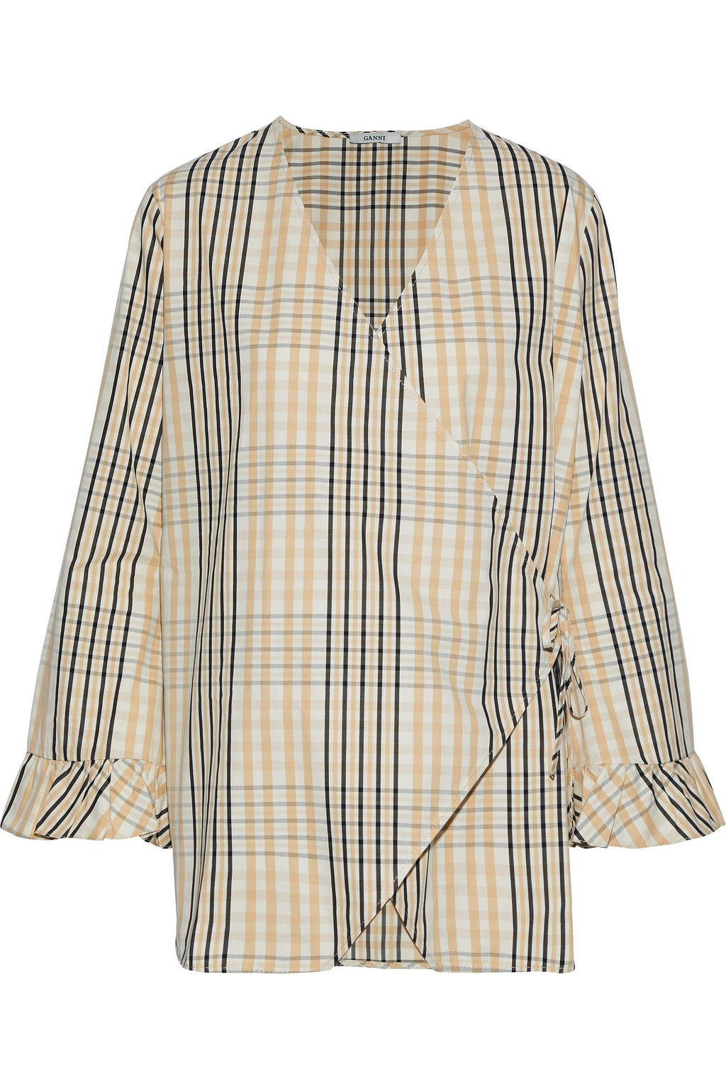 ganni wrap shirt