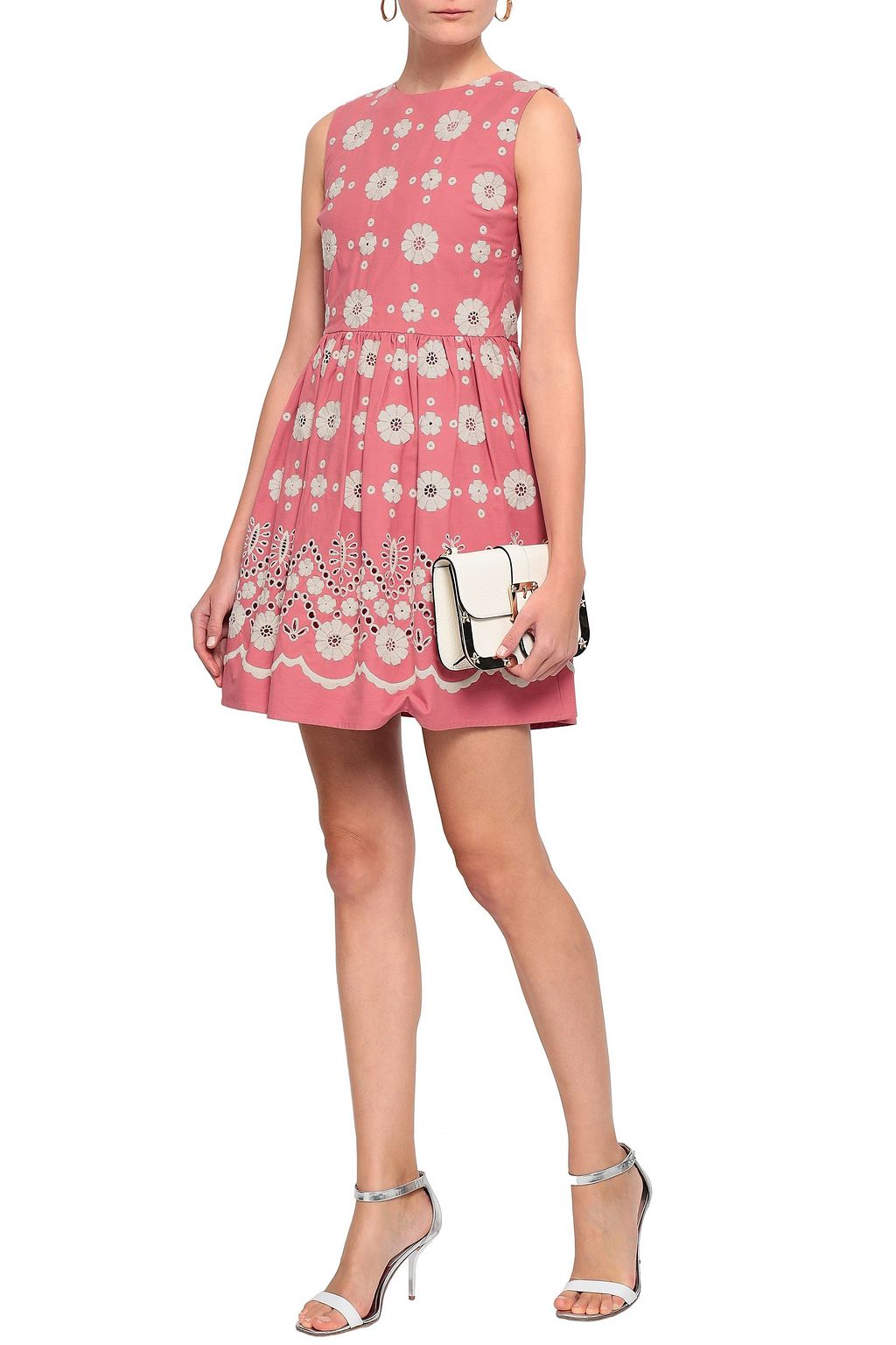 REDVALENTINO Broderie anglaise cotton mini dress