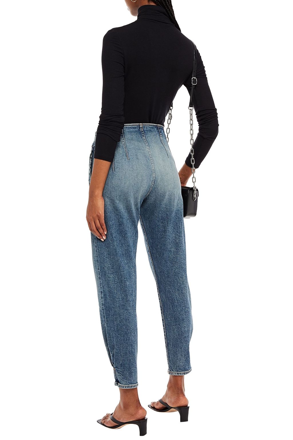 VERONICA BEARD Gathered high-rise tapered jeans