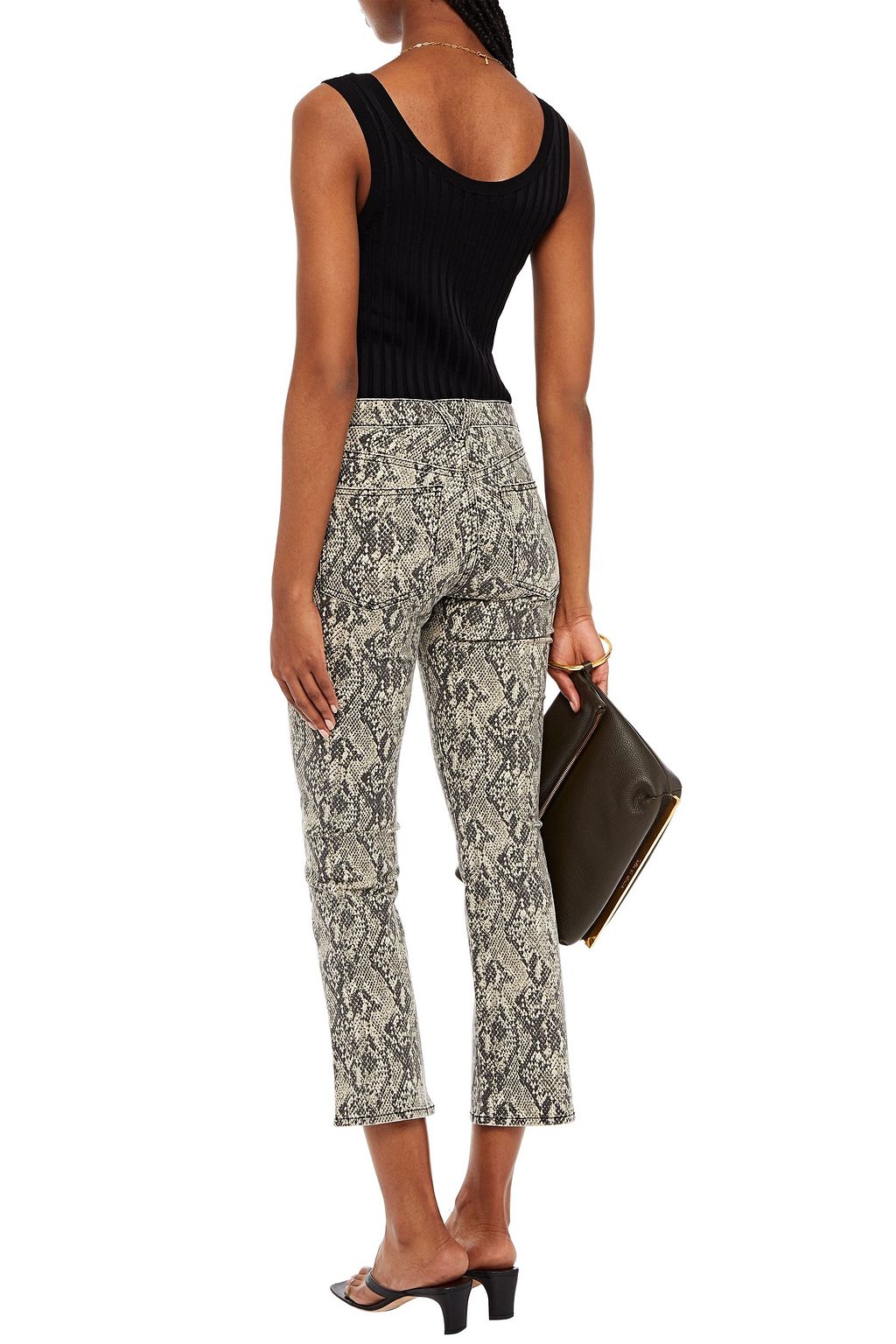 VERONICA BEARD Carolyn snake-print high-rise bootcut jeans