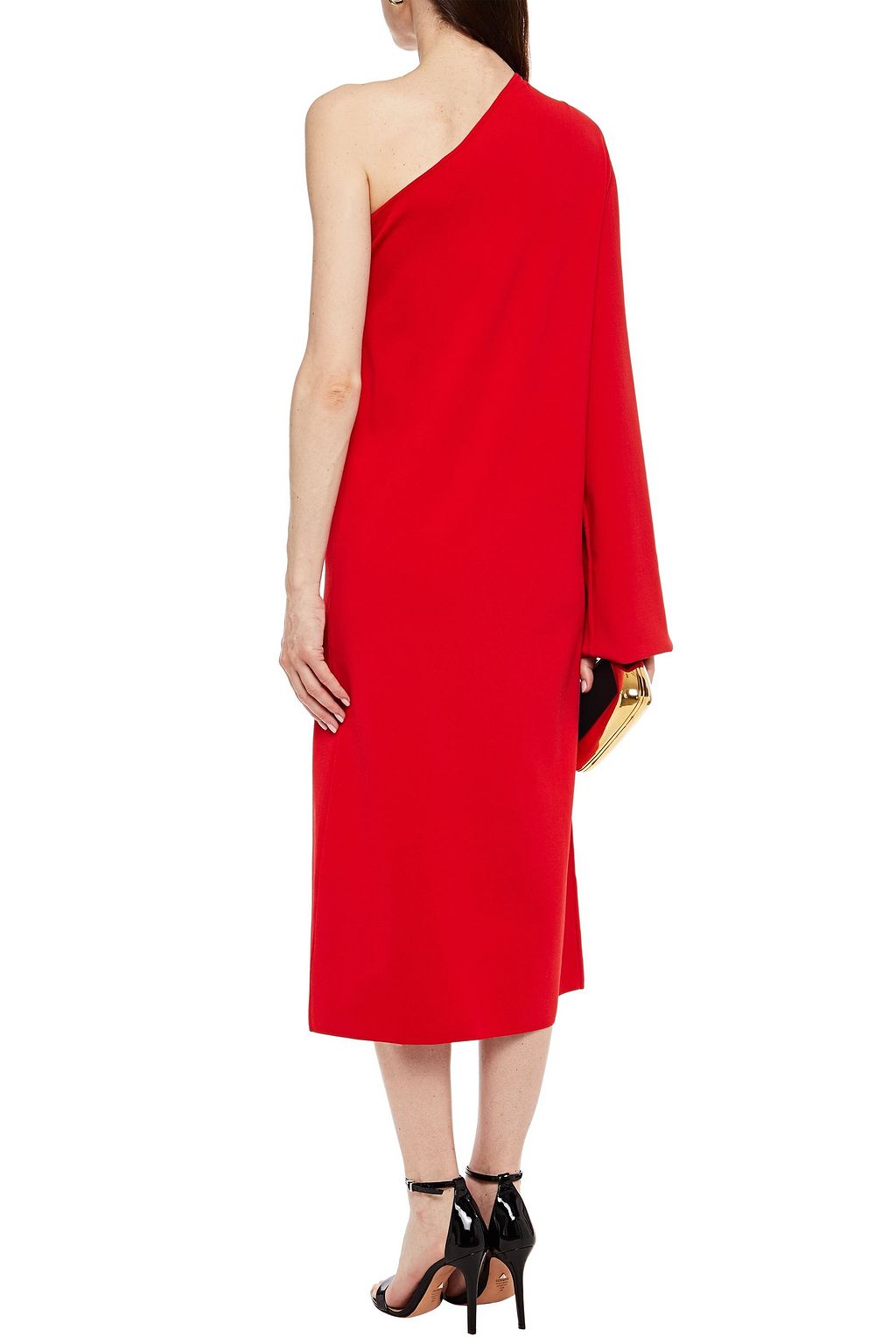 SOLACE LONDON Aiyana one-shoulder stretch-ponte midi dress