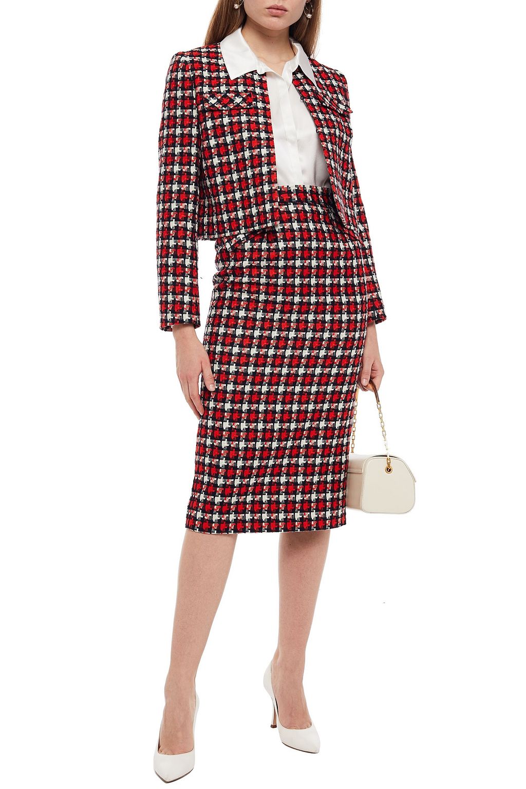 GOAT Cropped wool and cotton-blend tweed jacket