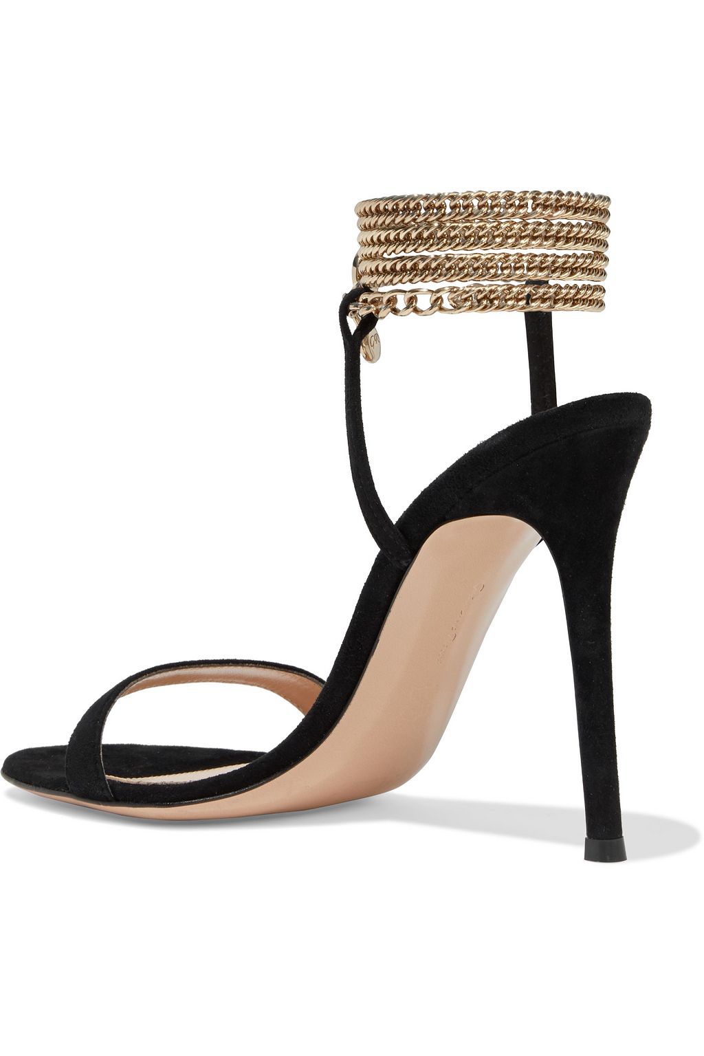 GIANVITO ROSSI Debbie chain-trimmed suede sandals