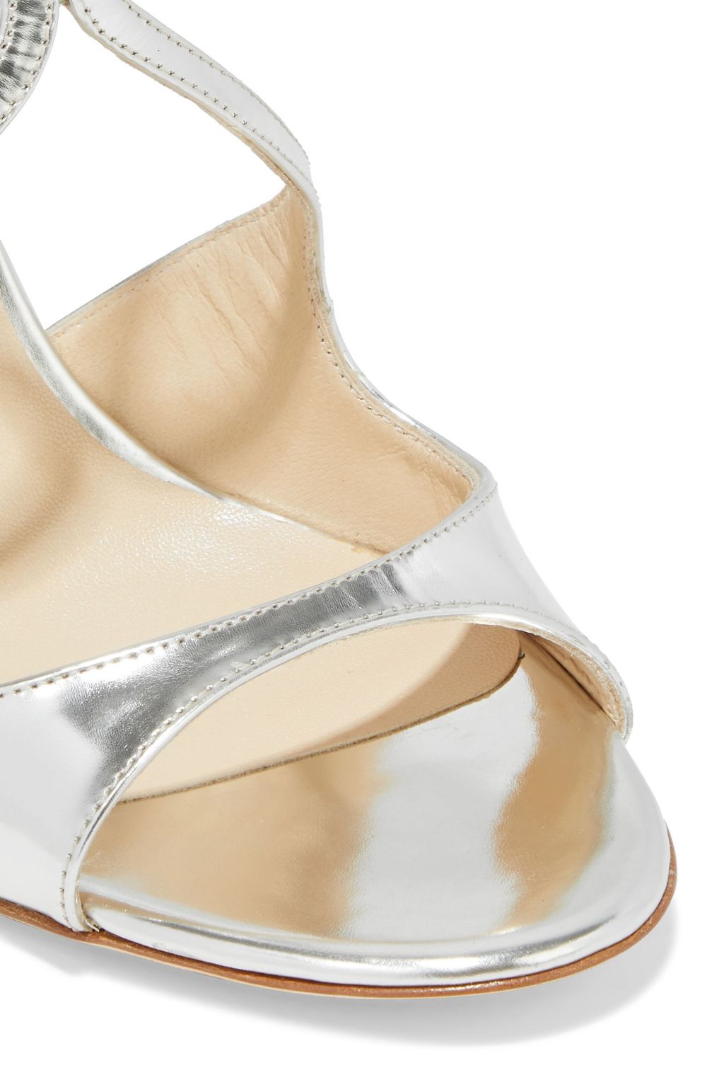 JIMMY CHOO Lang 100 mirrored-leather sandals
