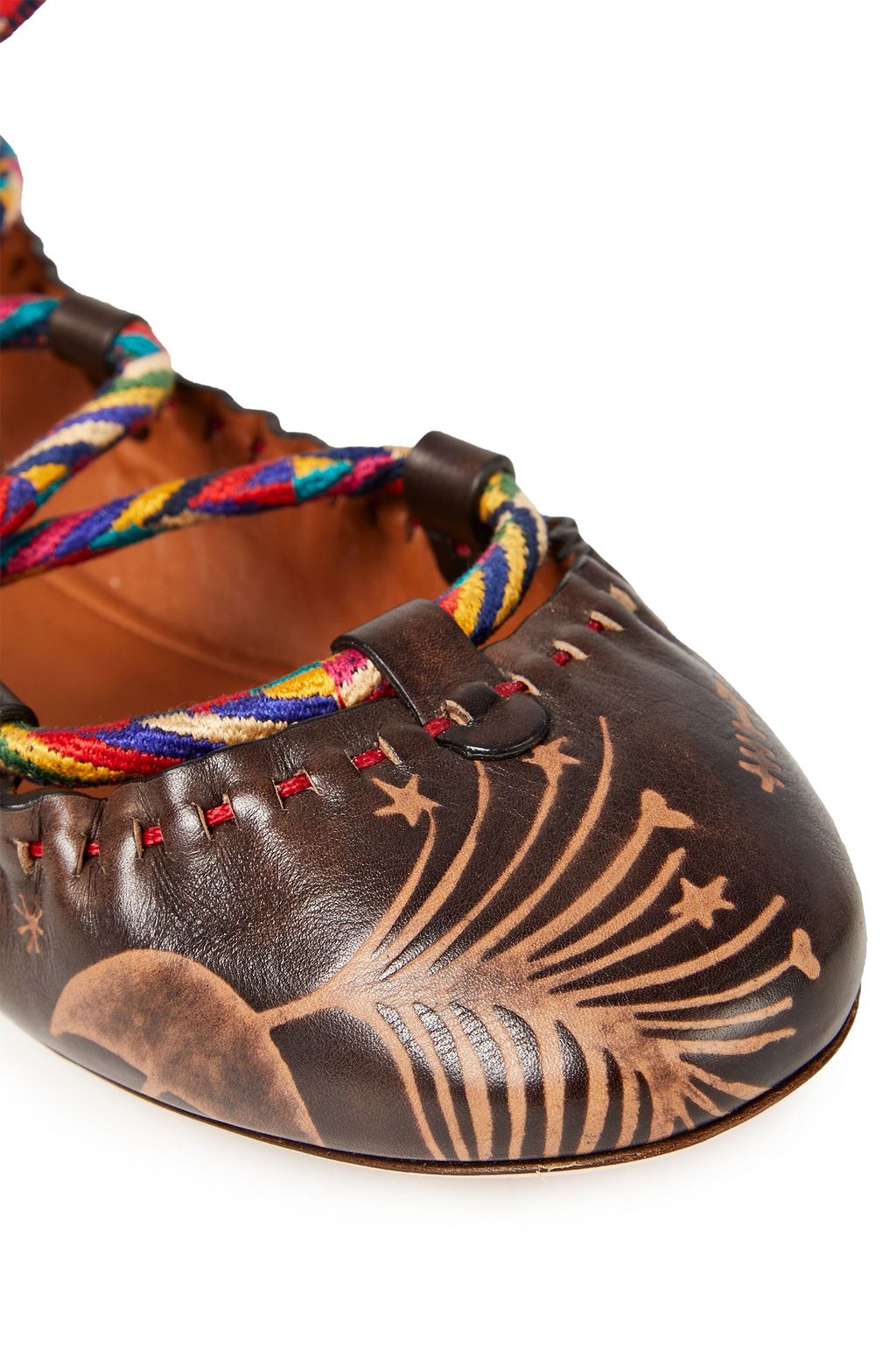 VALENTINO GARAVANI Printed leather ballet flats