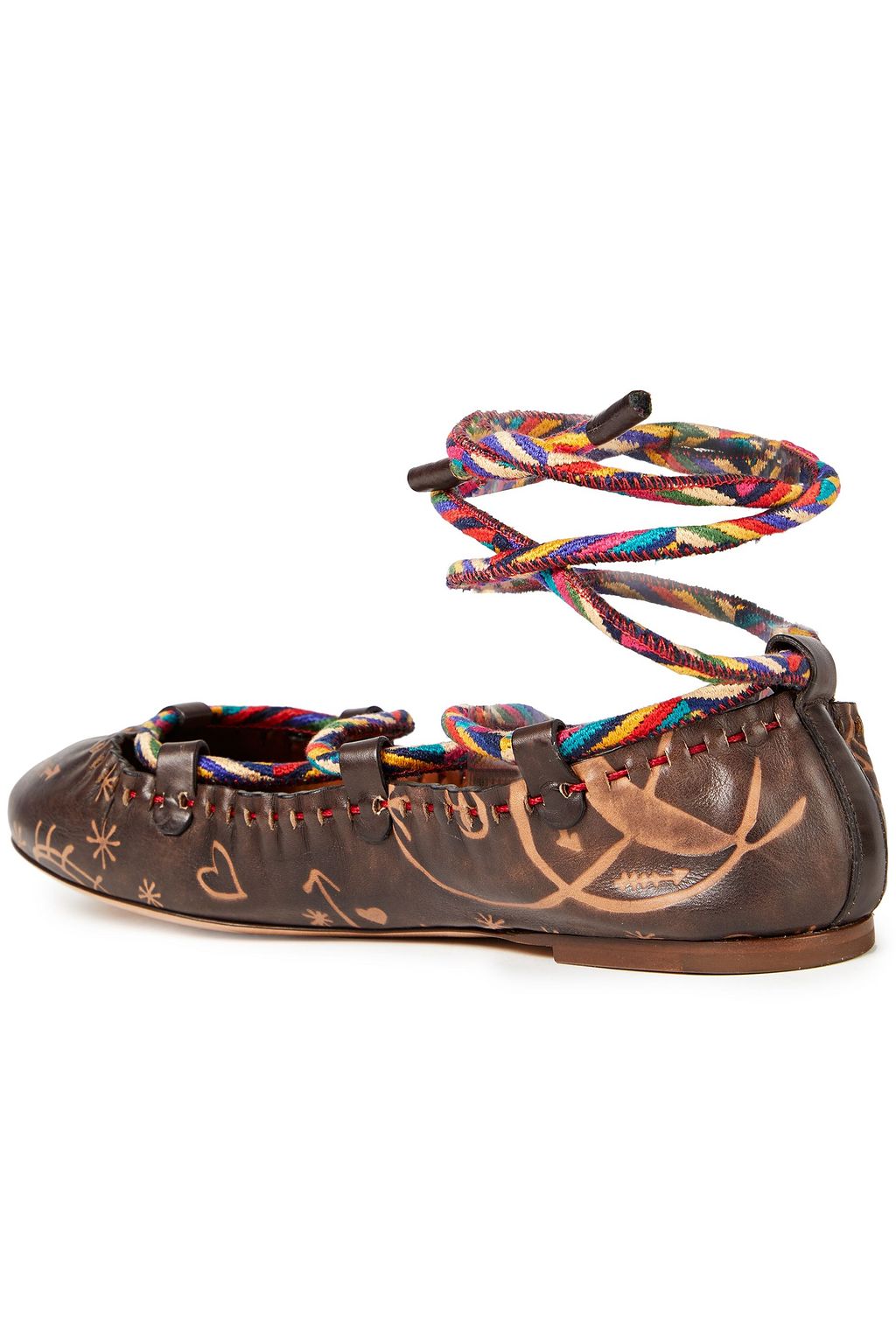 VALENTINO GARAVANI Printed leather ballet flats