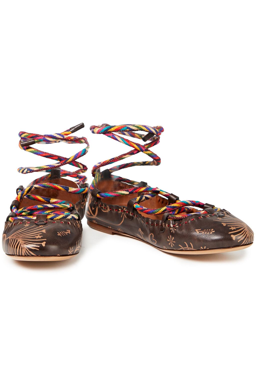 VALENTINO GARAVANI Printed leather ballet flats
