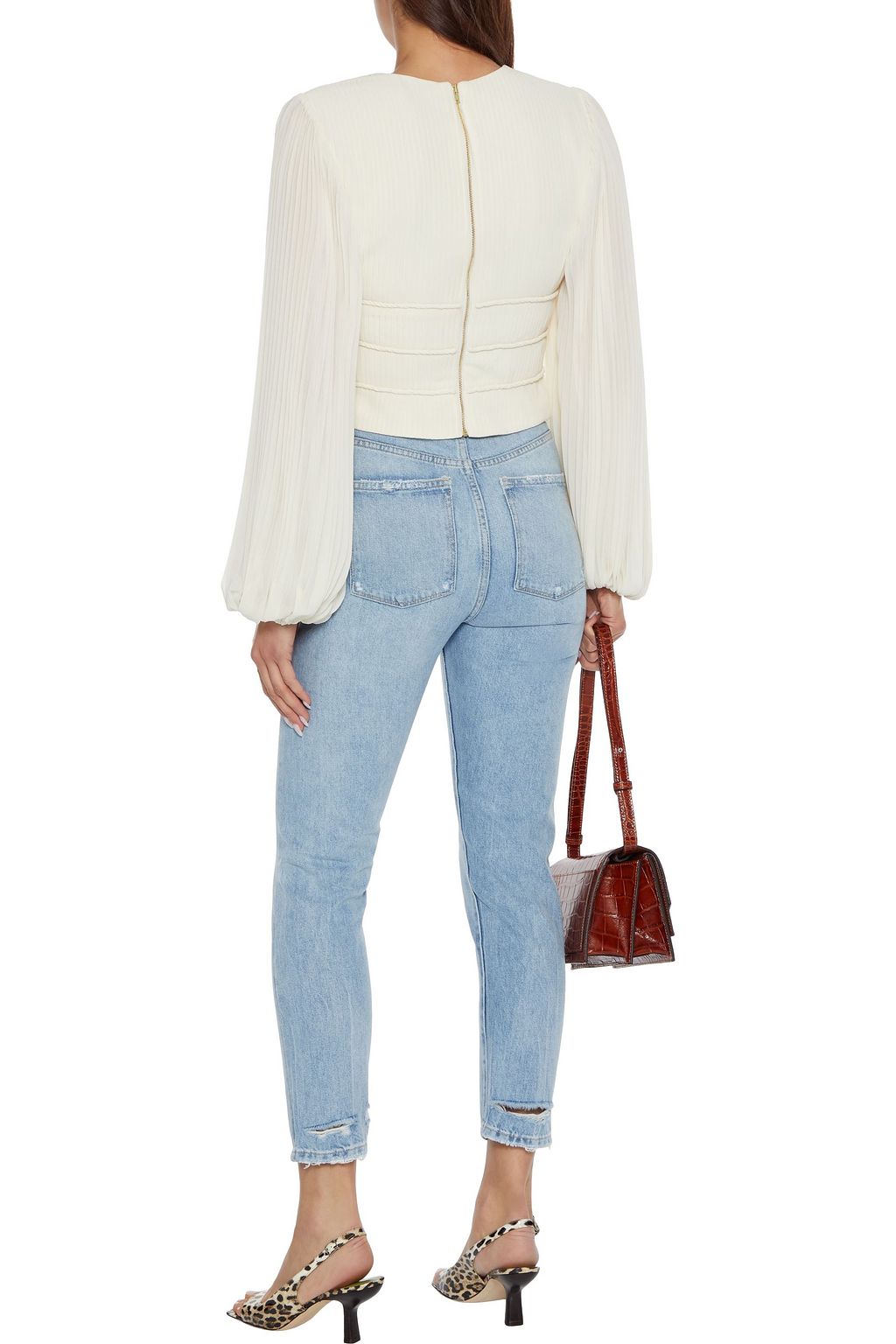 DL1961 Susie distressed high-rise slim-leg jeans