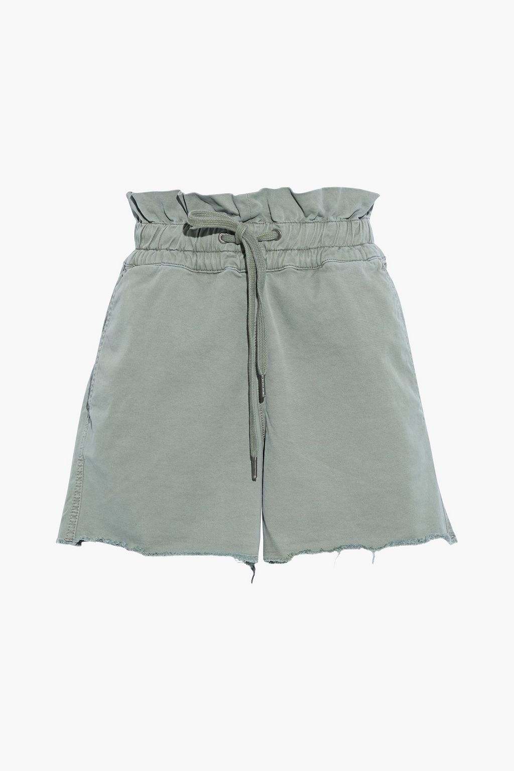 Yara frayed cotton-blend twill shorts 