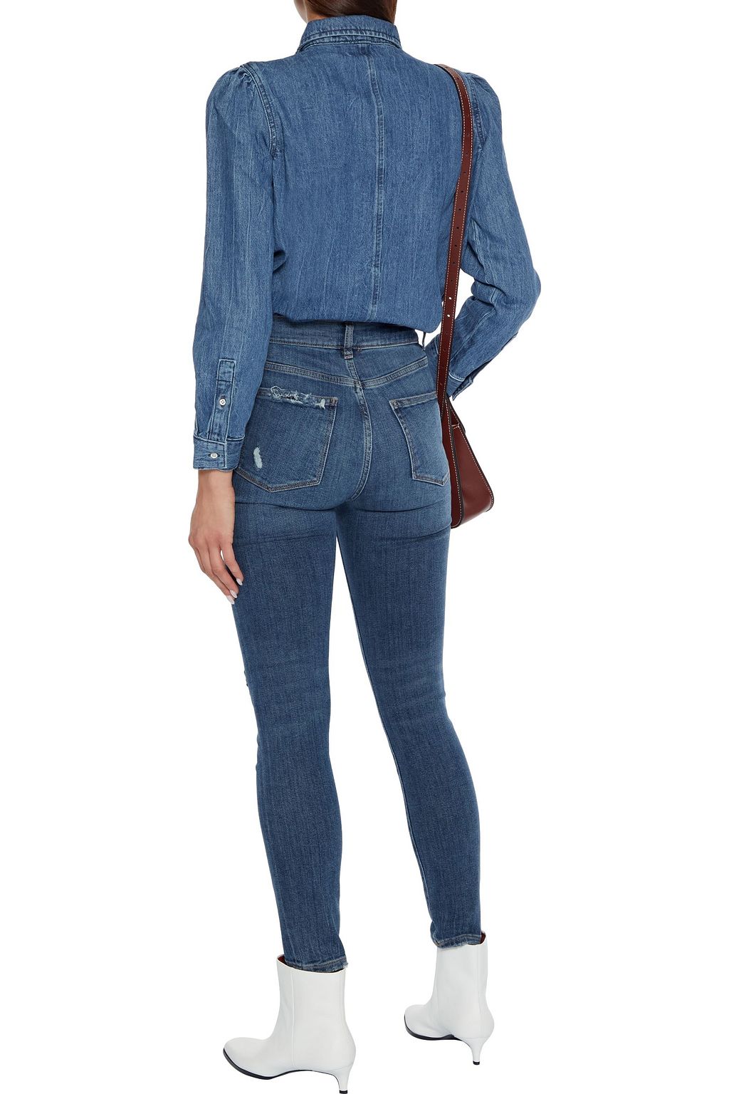 DL1961 Farrow distressed high-rise skinny jeans