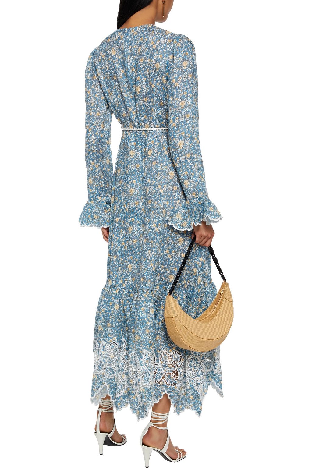 ZIMMERMANN Carnaby floral-print broderie anglaise linen maxi dress