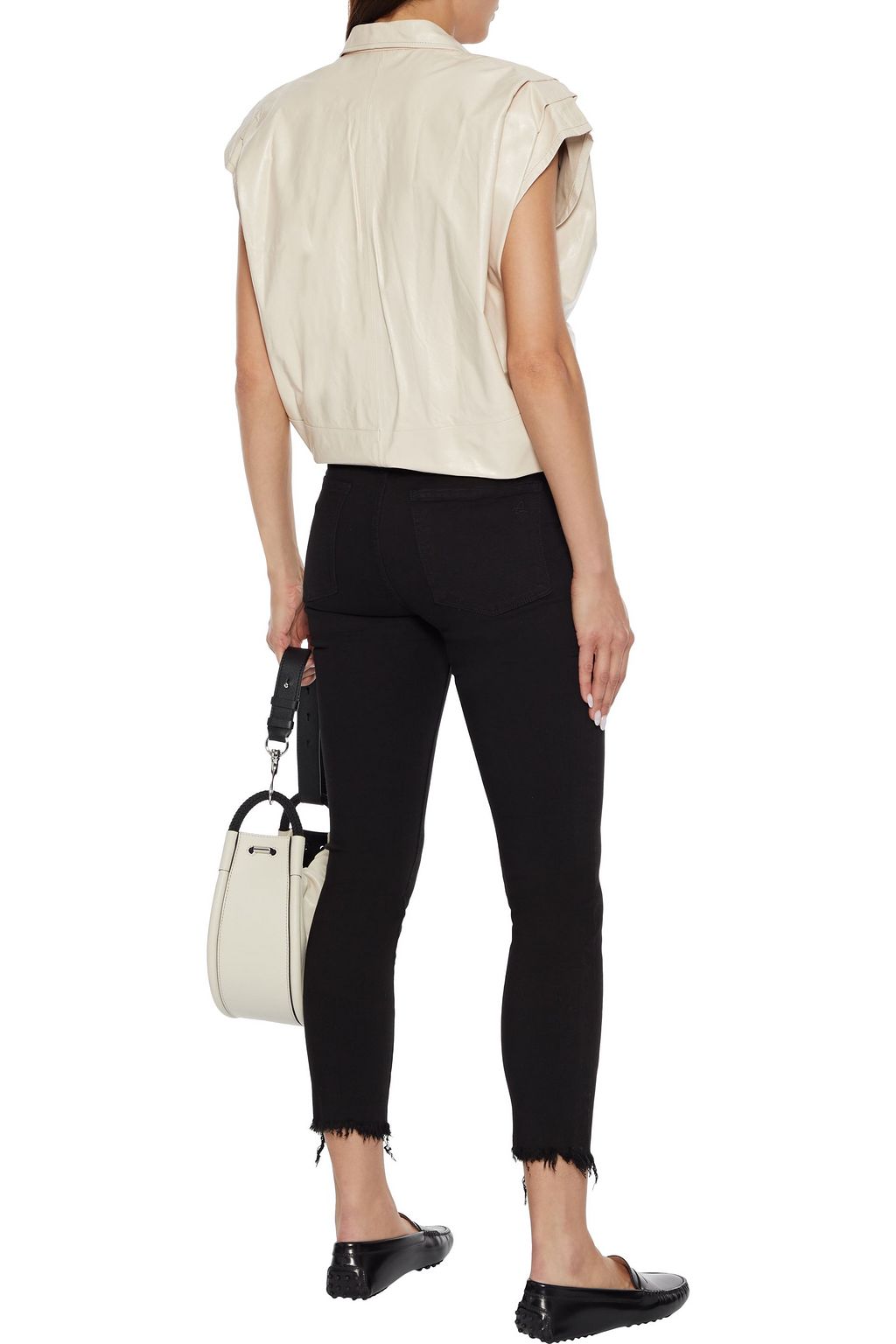 DL1961 Farrow cropped frayed high-rise skinny jeans