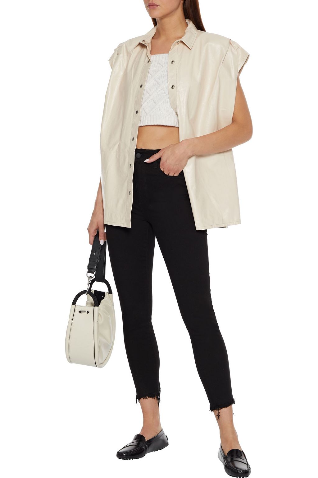 DL1961 Farrow cropped frayed high-rise skinny jeans