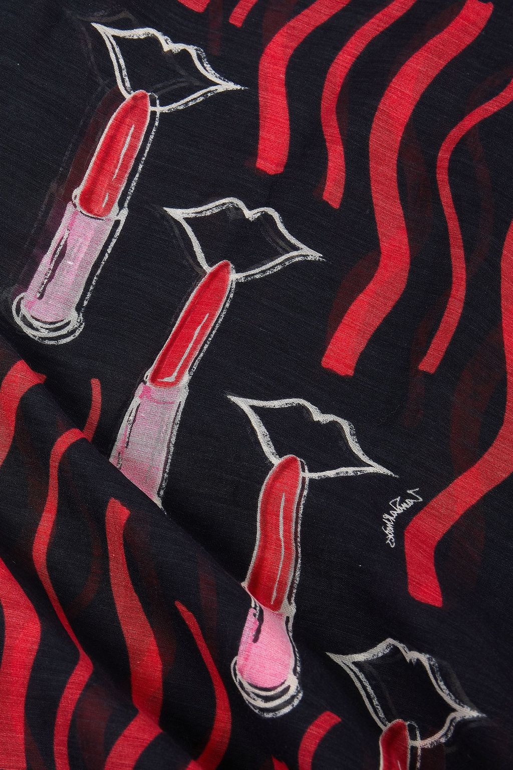 VALENTINO GARAVANI Printed cotton and silk-blend chiffon scarf