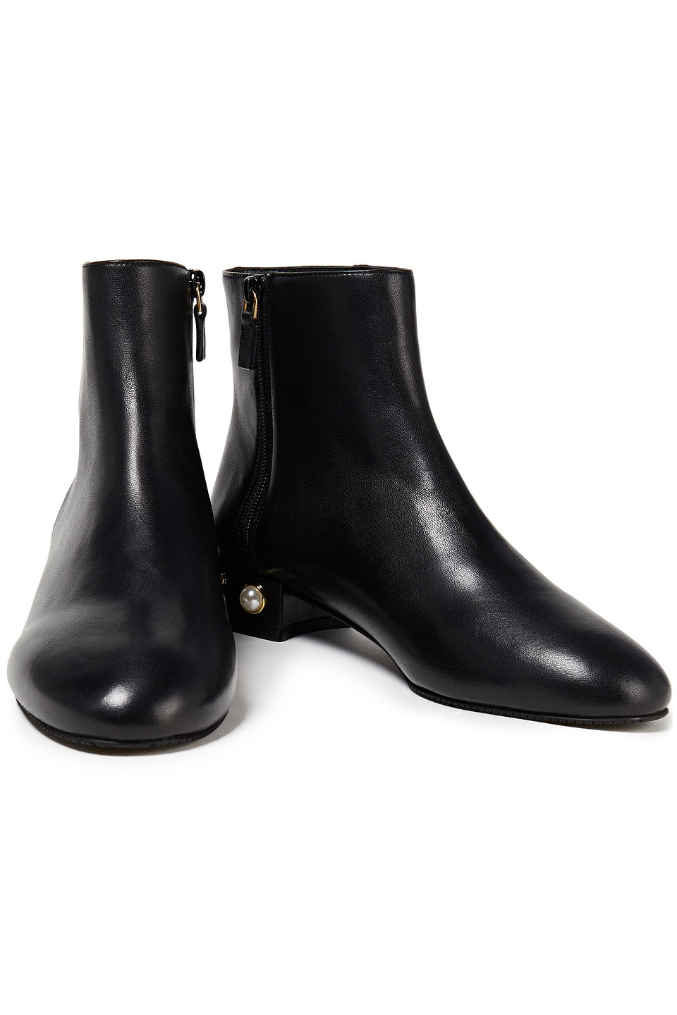 Stuart Weitzman Quartz 25 Embellished Leather Ankle Boots In Black