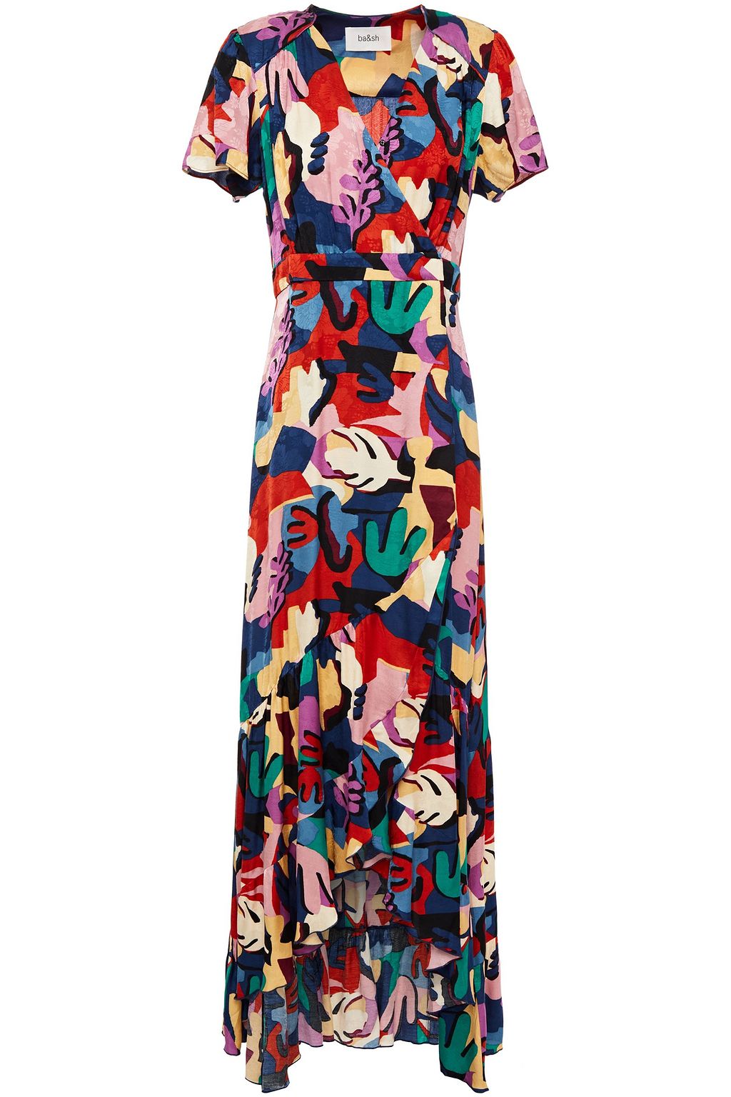 shirred wrap dress