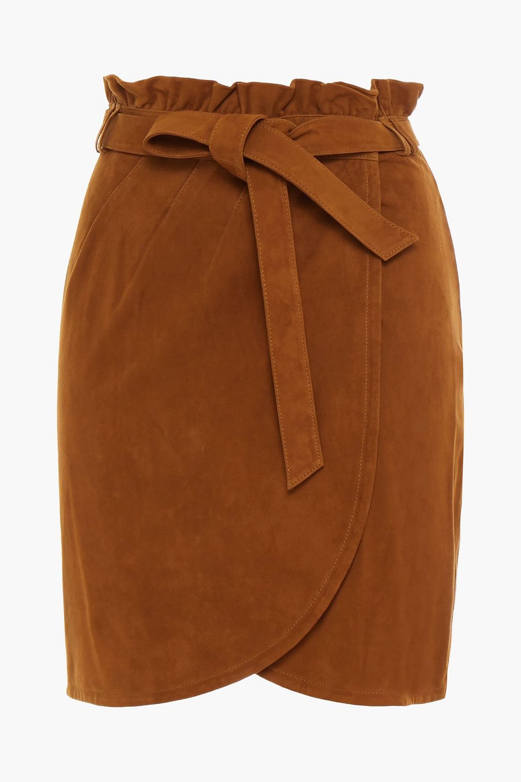 brown suede wrap skirt