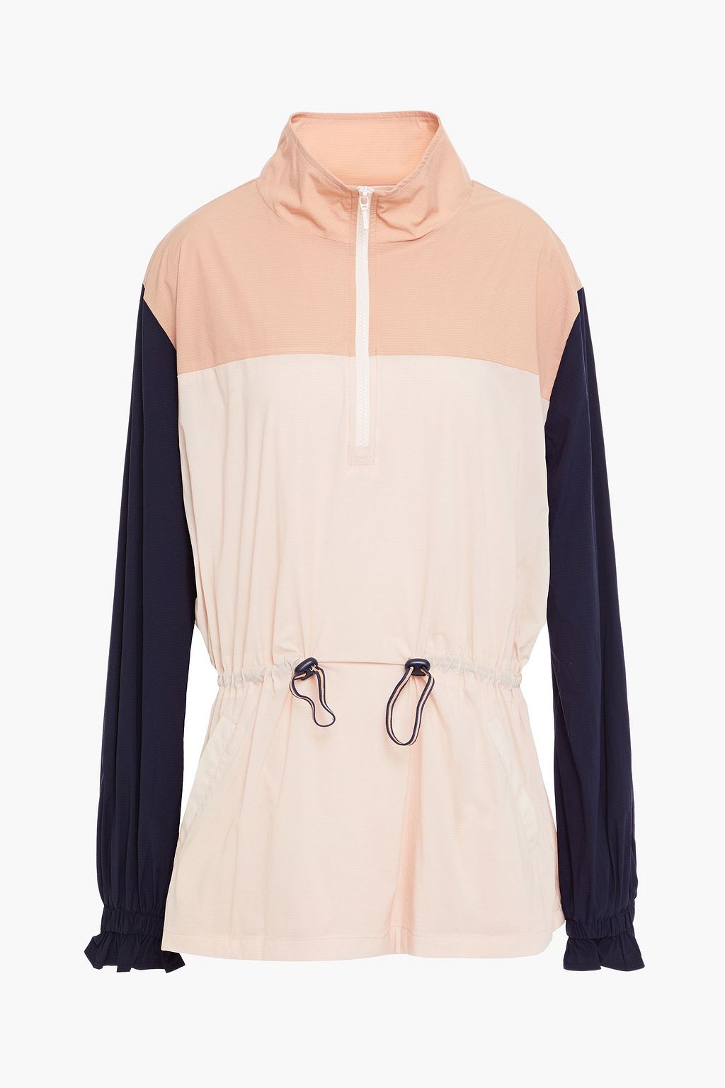 pink color block jacket