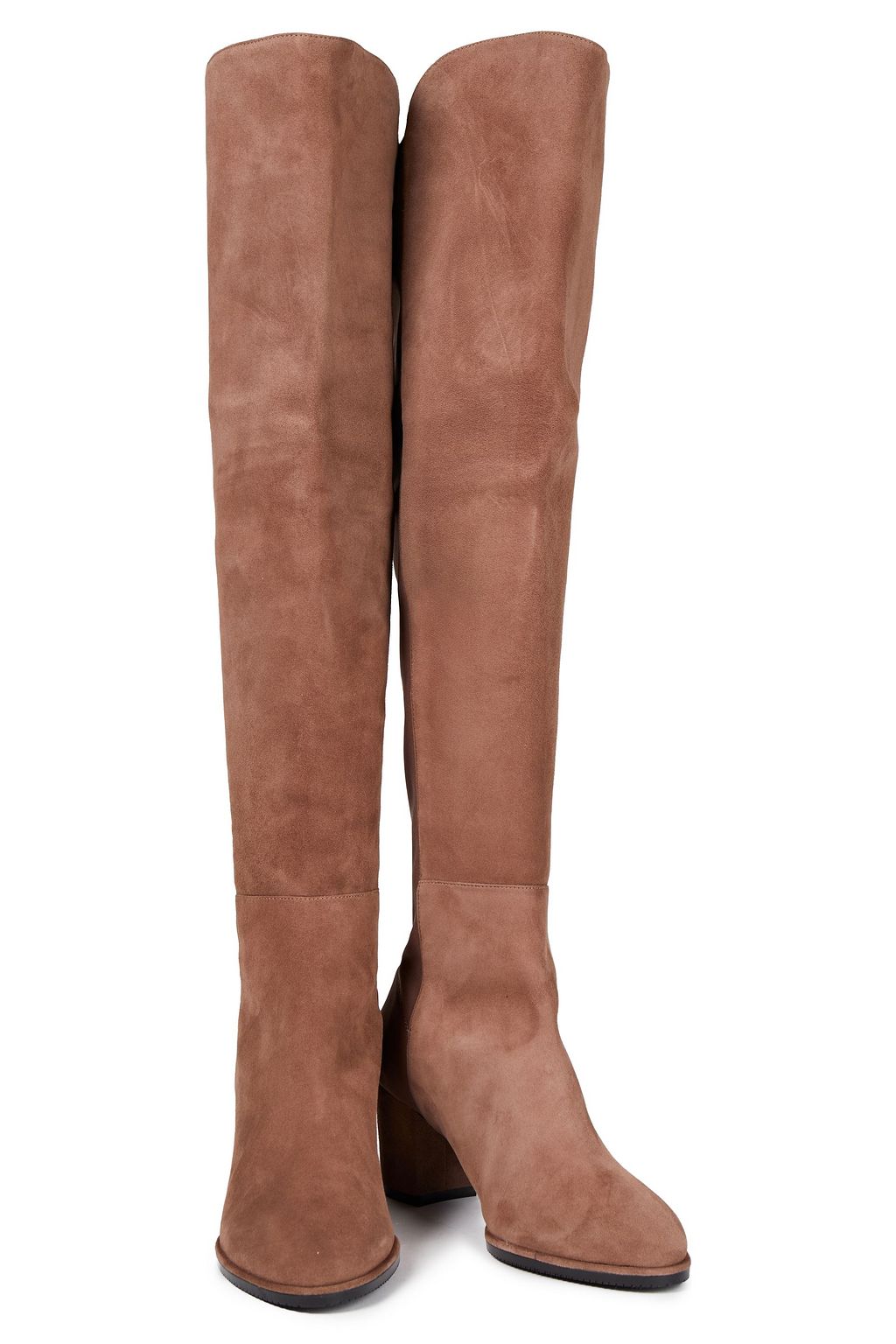 STUART WEITZMAN Harper suede and neoprene knee boots