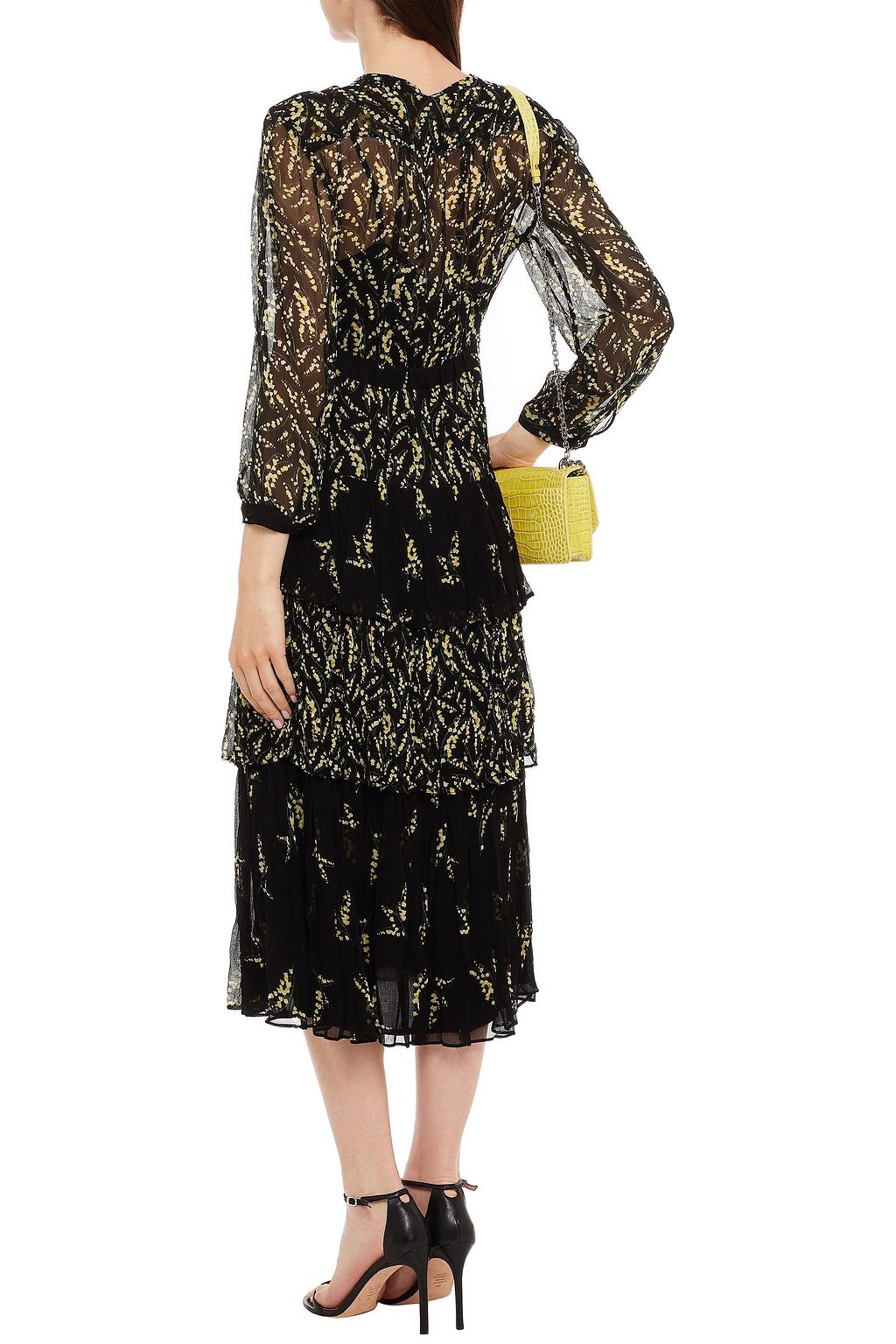 BA&SH Morris tiered floral-print crepon midi dress