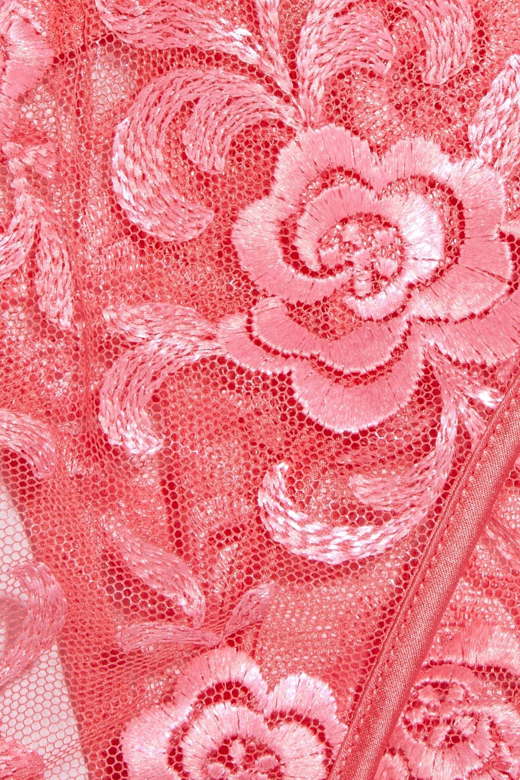 MYLA Floral Street embroidered tulle suspender belt